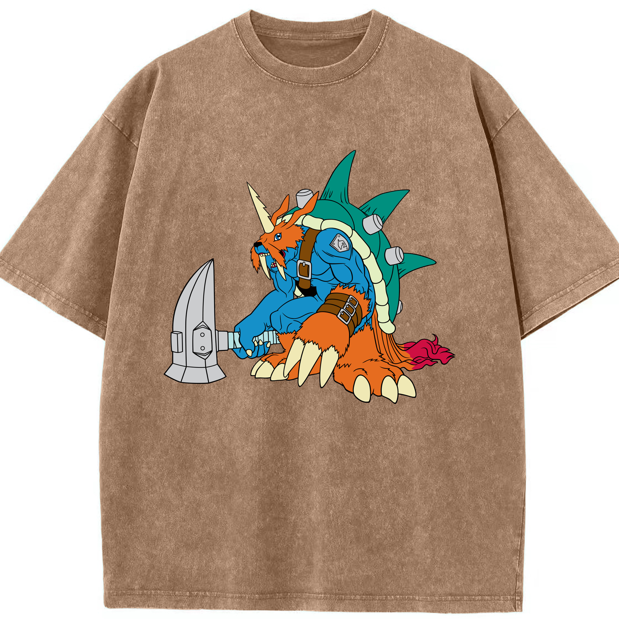 （画像用） Digimon デジタルモンスター/デジモン 綿100% ヴィンテージ風 半袖Tシャツ（フロントプリント）