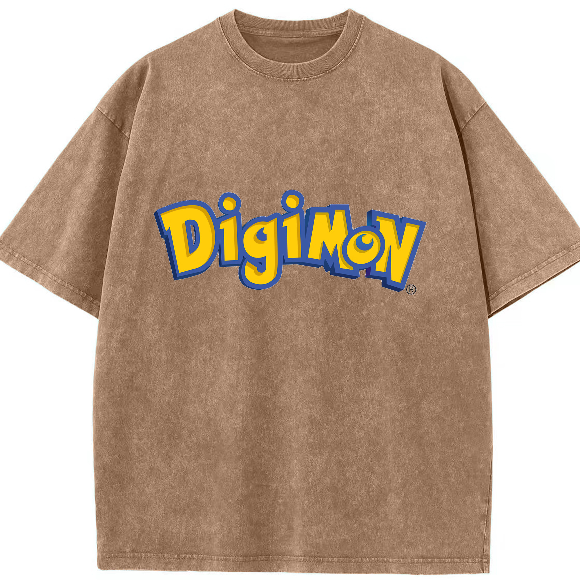 （画像用） Digimon デジタルモンスター/デジモン 綿100% ヴィンテージ風 半袖Tシャツ（フロントプリント）
