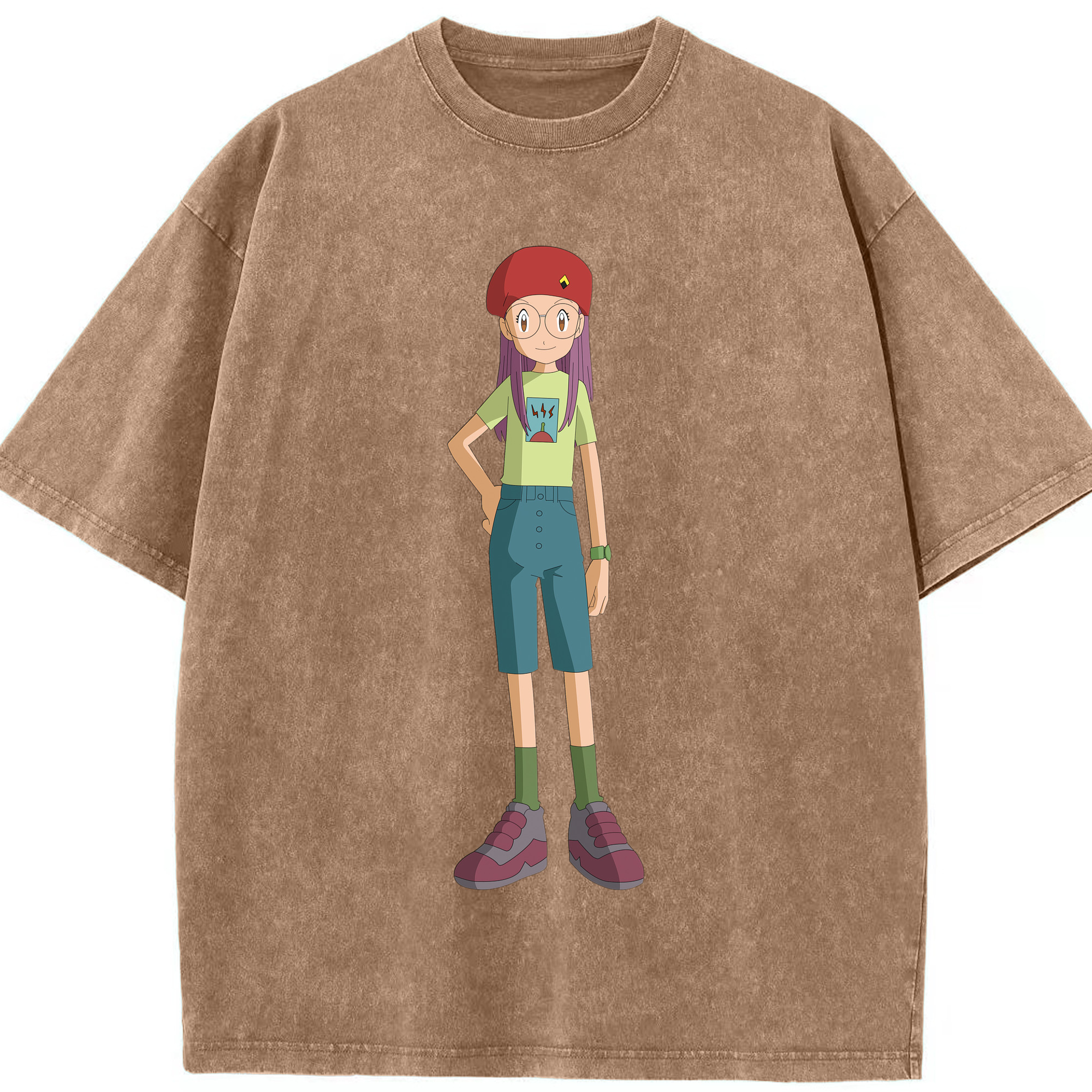 （画像用） Digimon デジタルモンスター/デジモン 綿100% ヴィンテージ風 半袖Tシャツ（フロントプリント）
