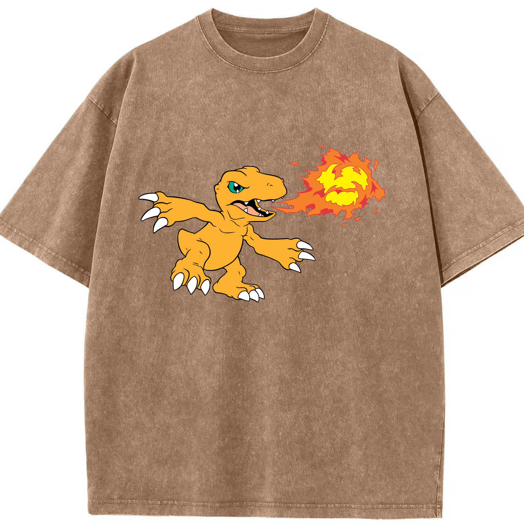 （画像用） Digimon デジタルモンスター/デジモン 綿100% ヴィンテージ風 半袖Tシャツ（フロントプリント）