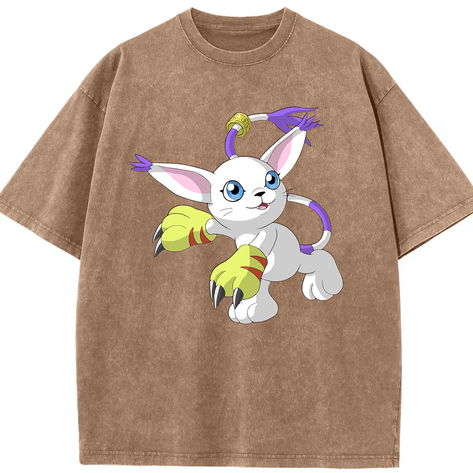 （画像用） Digimon デジタルモンスター/デジモン 綿100% ヴィンテージ風 半袖Tシャツ（フロントプリント）