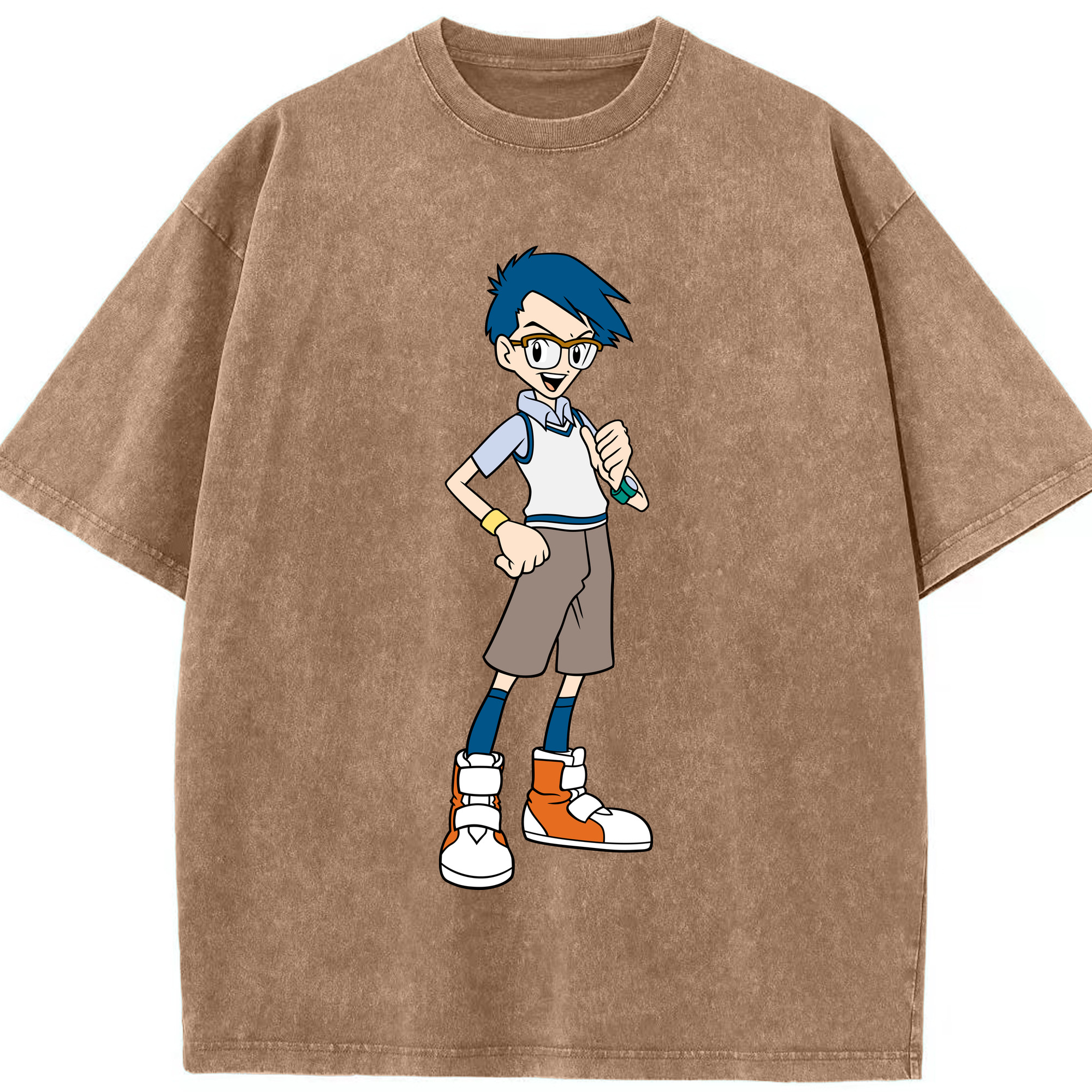（画像用） Digimon デジタルモンスター/デジモン 綿100% ヴィンテージ風 半袖Tシャツ（フロントプリント）