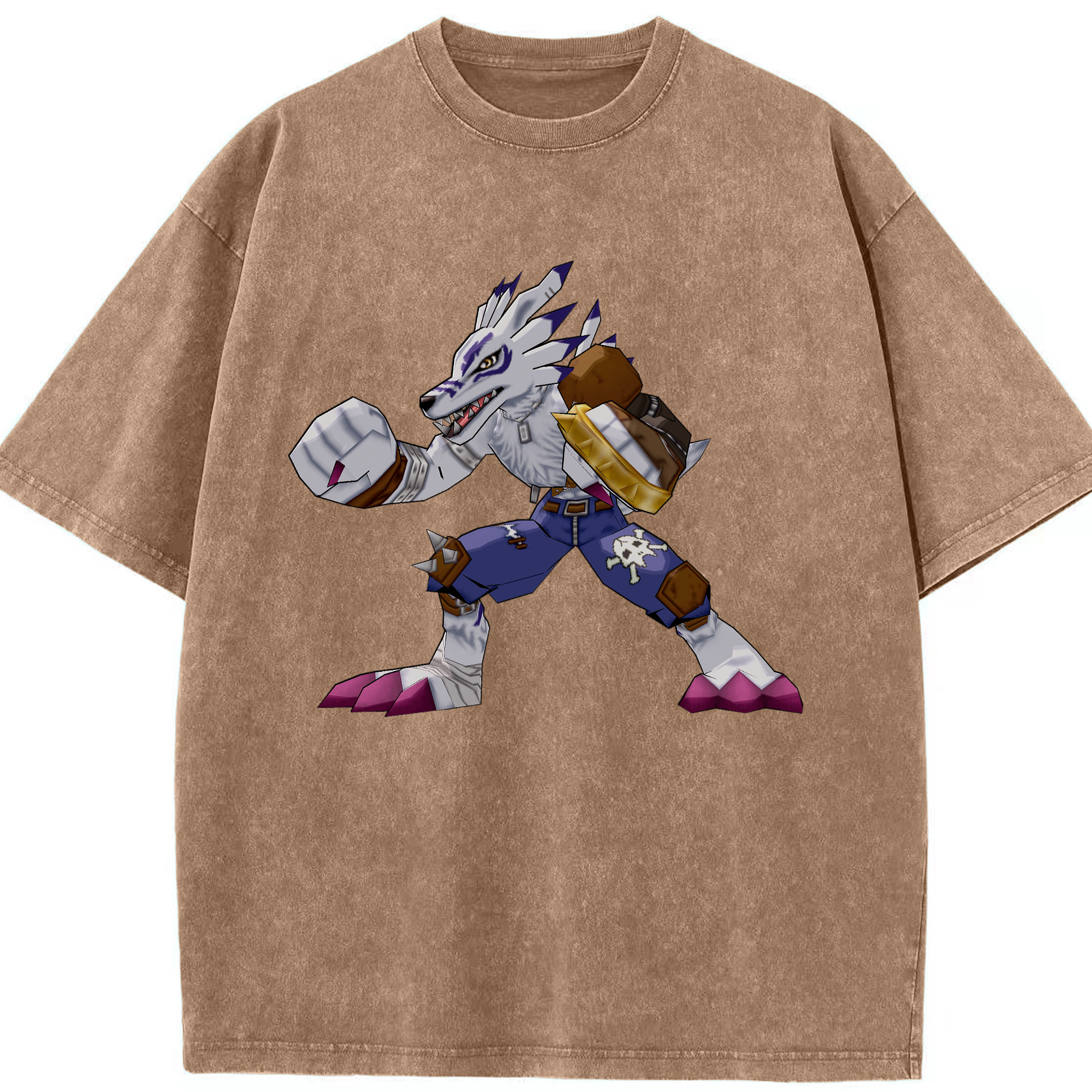 （画像用） Digimon デジタルモンスター/デジモン 綿100% ヴィンテージ風 半袖Tシャツ（フロントプリント）