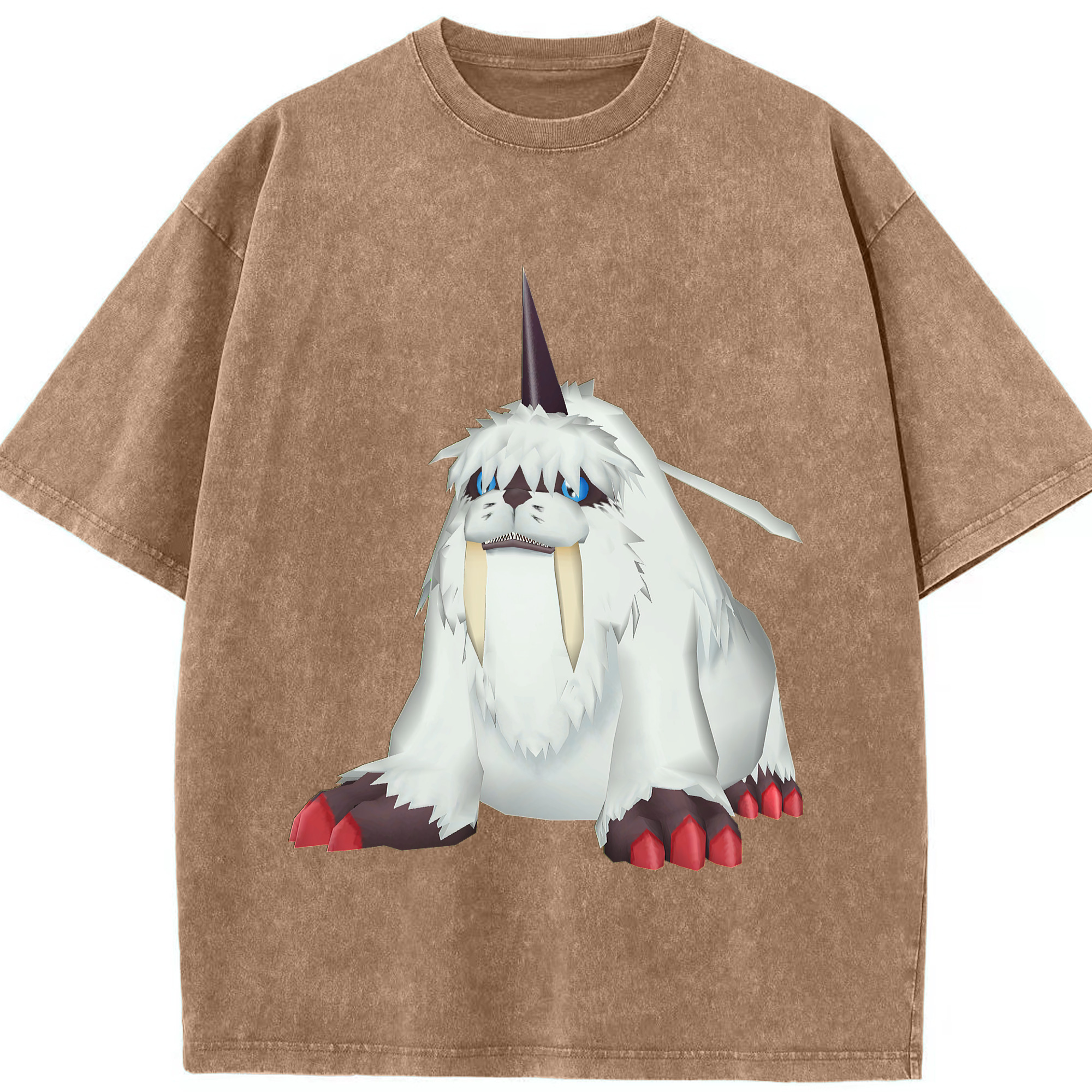 （画像用） Digimon デジタルモンスター/デジモン 綿100% ヴィンテージ風 半袖Tシャツ（フロントプリント）