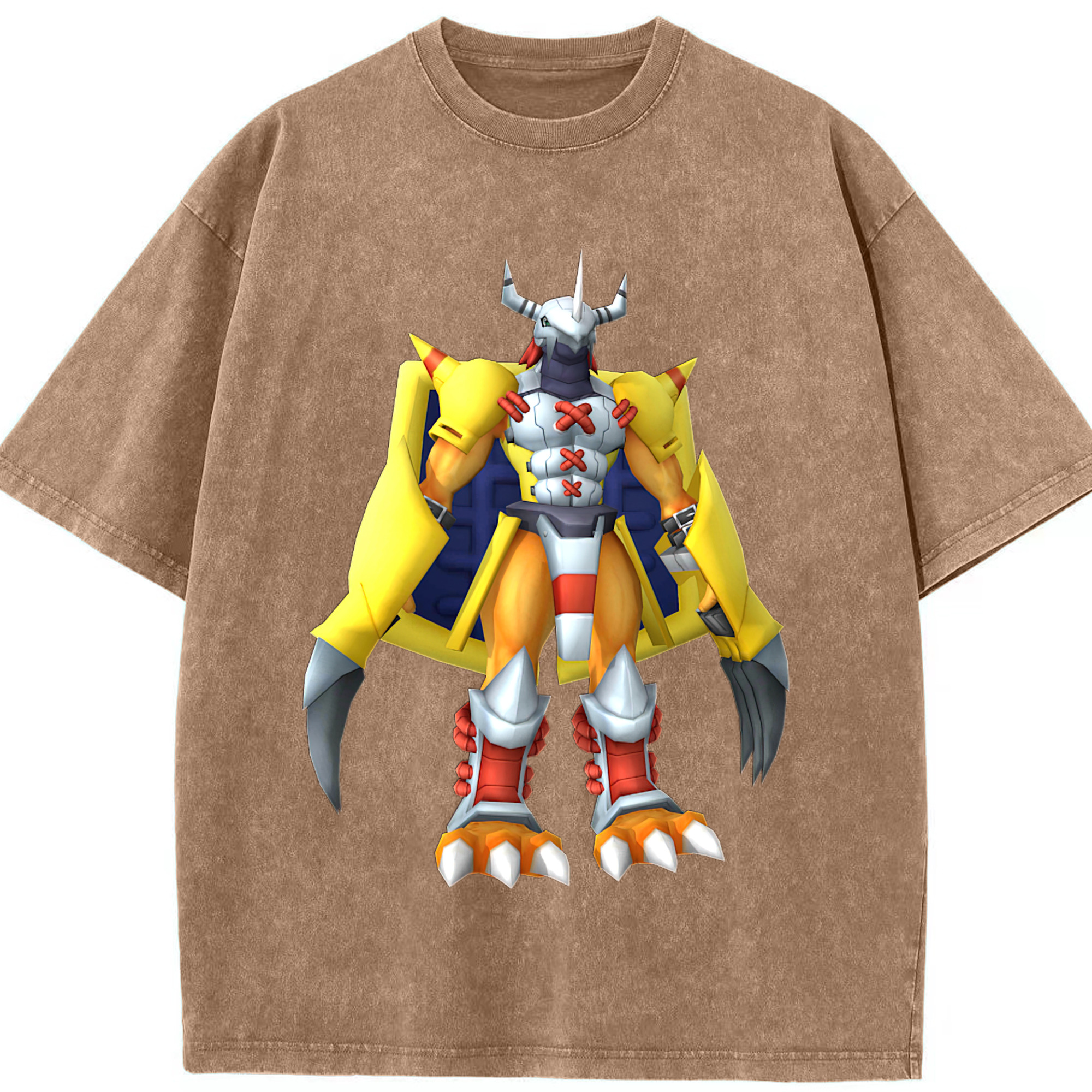 （画像用） Digimon デジタルモンスター/デジモン 綿100% ヴィンテージ風 半袖Tシャツ（フロントプリント）