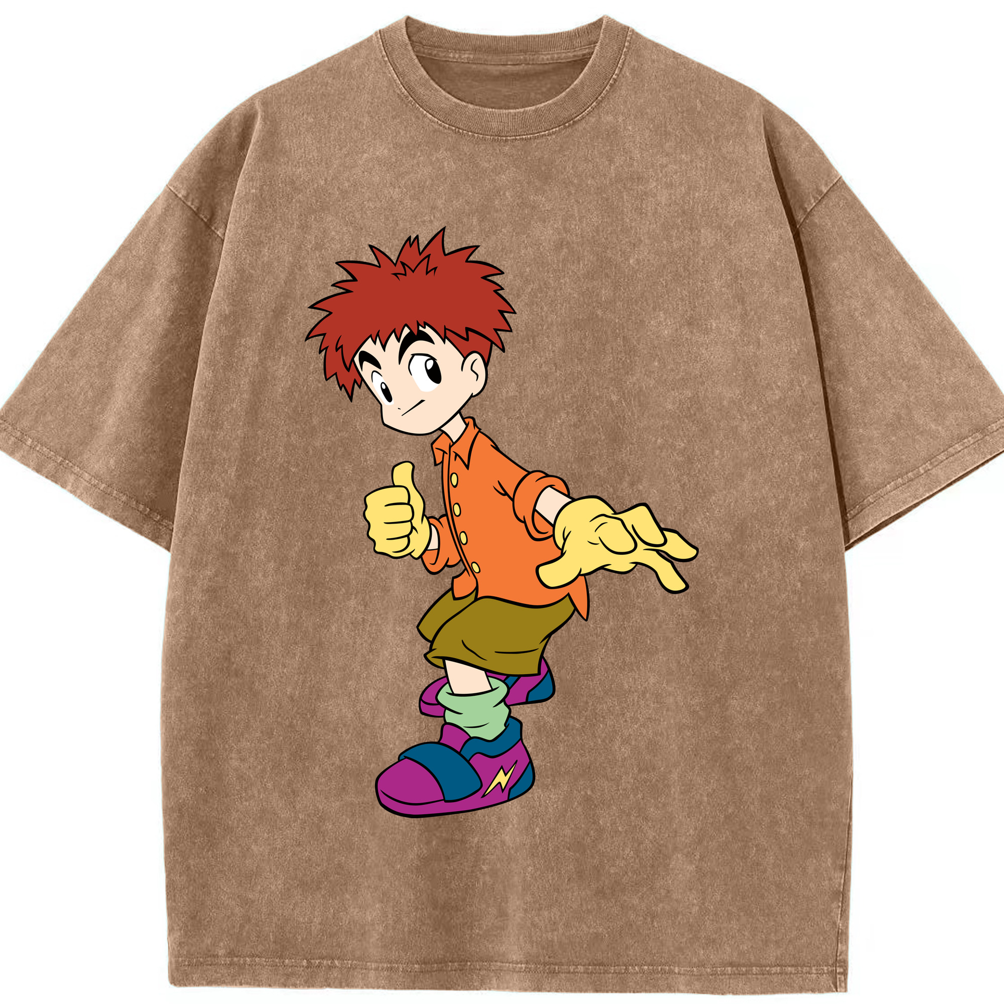 （画像用） Digimon デジタルモンスター/デジモン 綿100% ヴィンテージ風 半袖Tシャツ（フロントプリント）