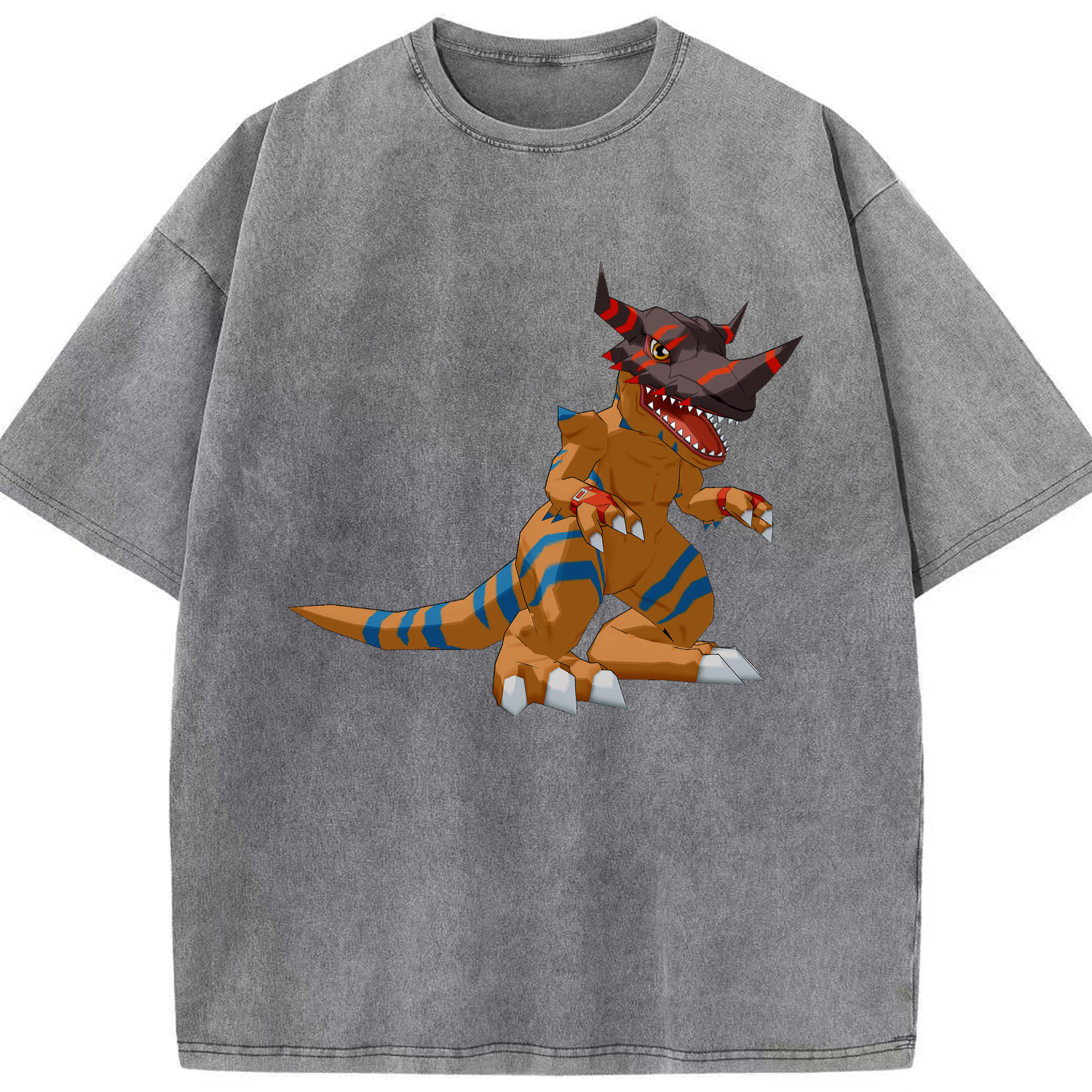 （画像用） Digimon デジタルモンスター/デジモン 綿100% ヴィンテージ風 半袖Tシャツ（フロントプリント）