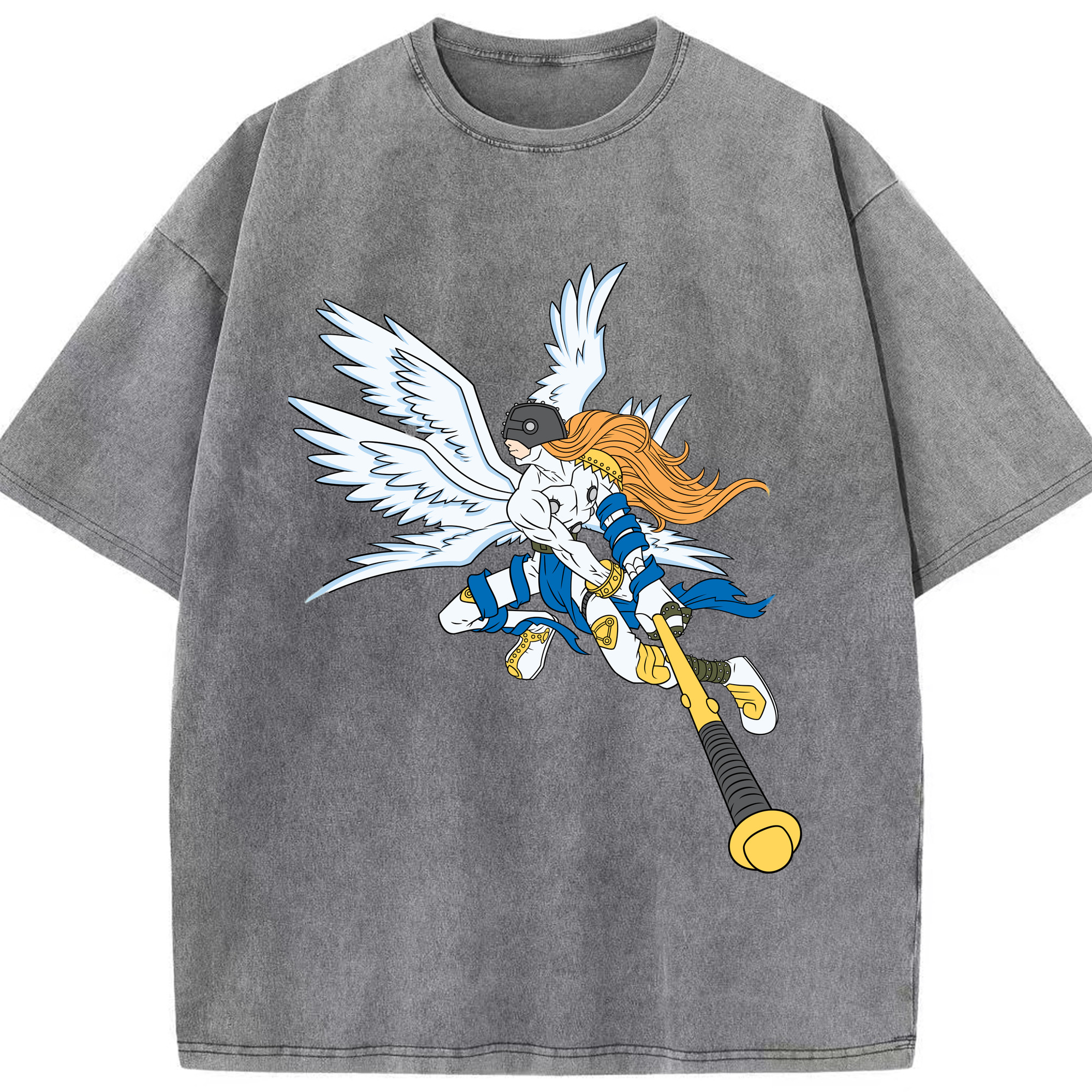 （画像用） Digimon デジタルモンスター/デジモン 綿100% ヴィンテージ風 半袖Tシャツ（フロントプリント）