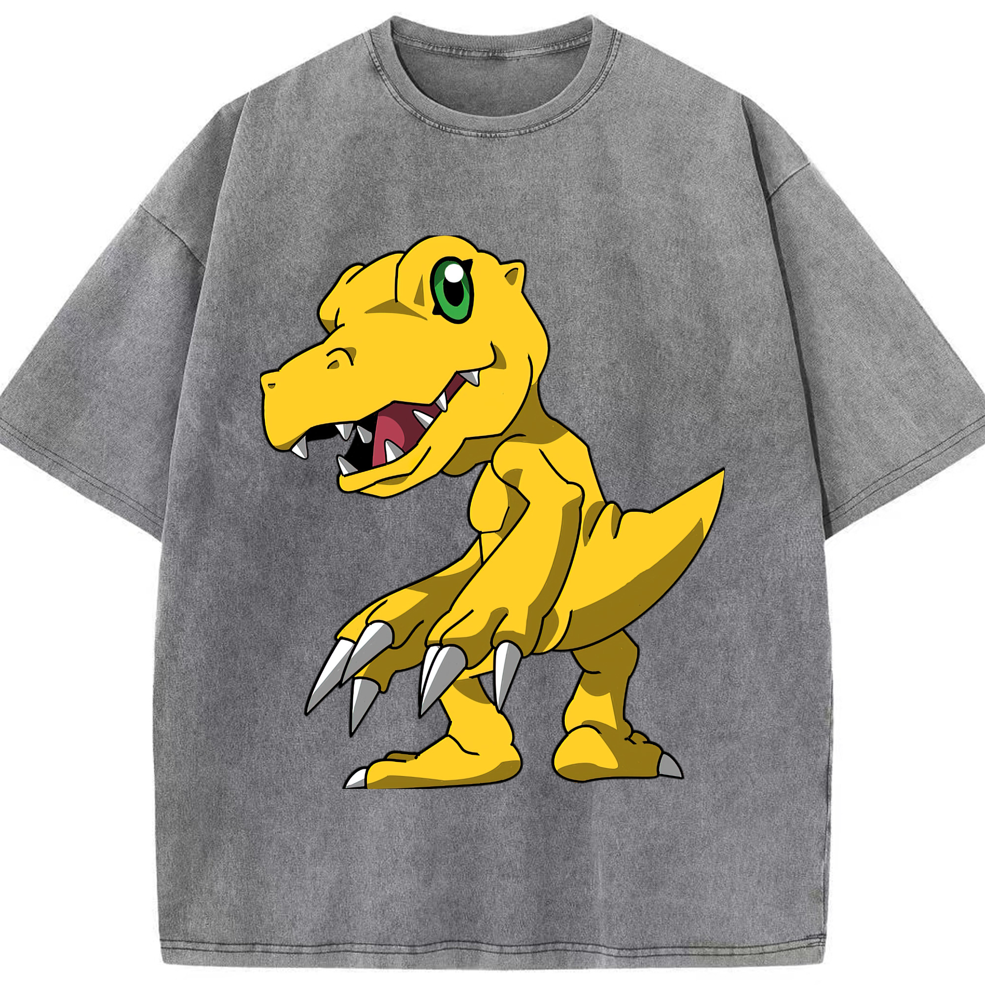 （画像用） Digimon デジタルモンスター/デジモン 綿100% ヴィンテージ風 半袖Tシャツ（フロントプリント）