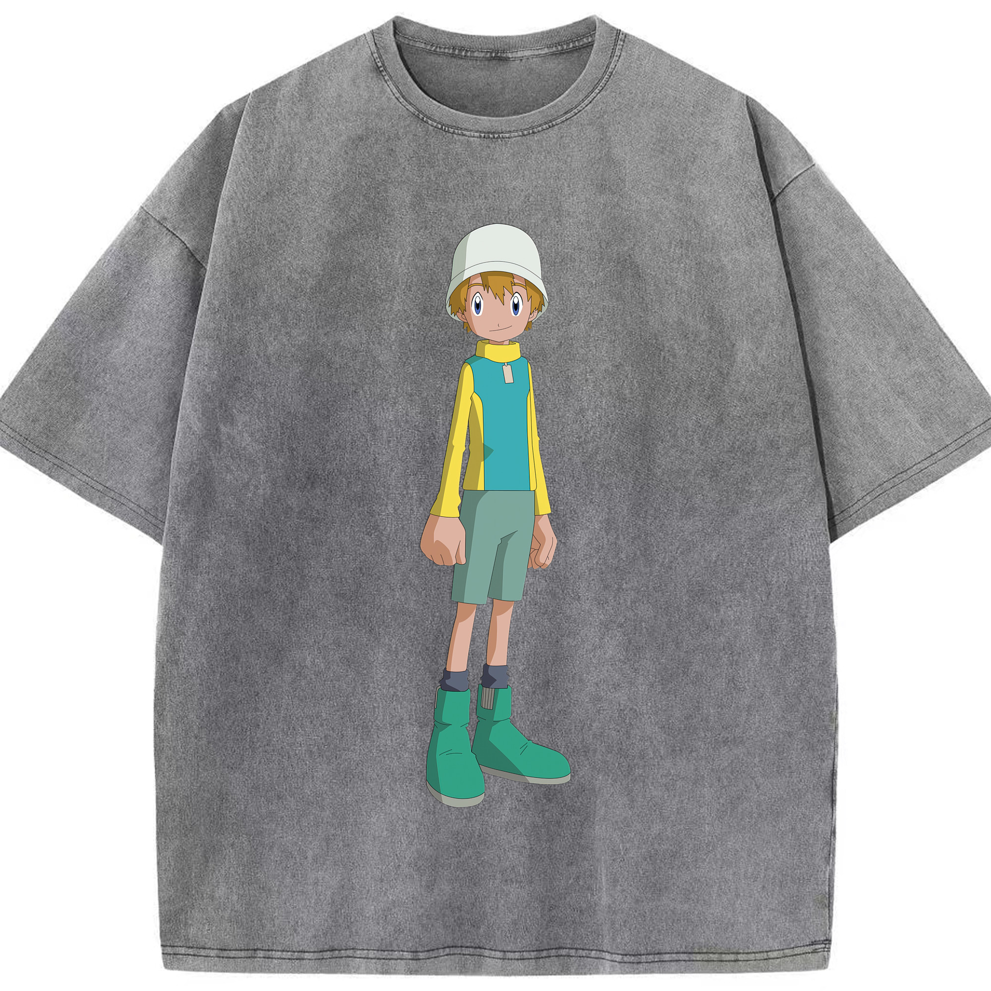（画像用） Digimon デジタルモンスター/デジモン 綿100% ヴィンテージ風 半袖Tシャツ（フロントプリント）