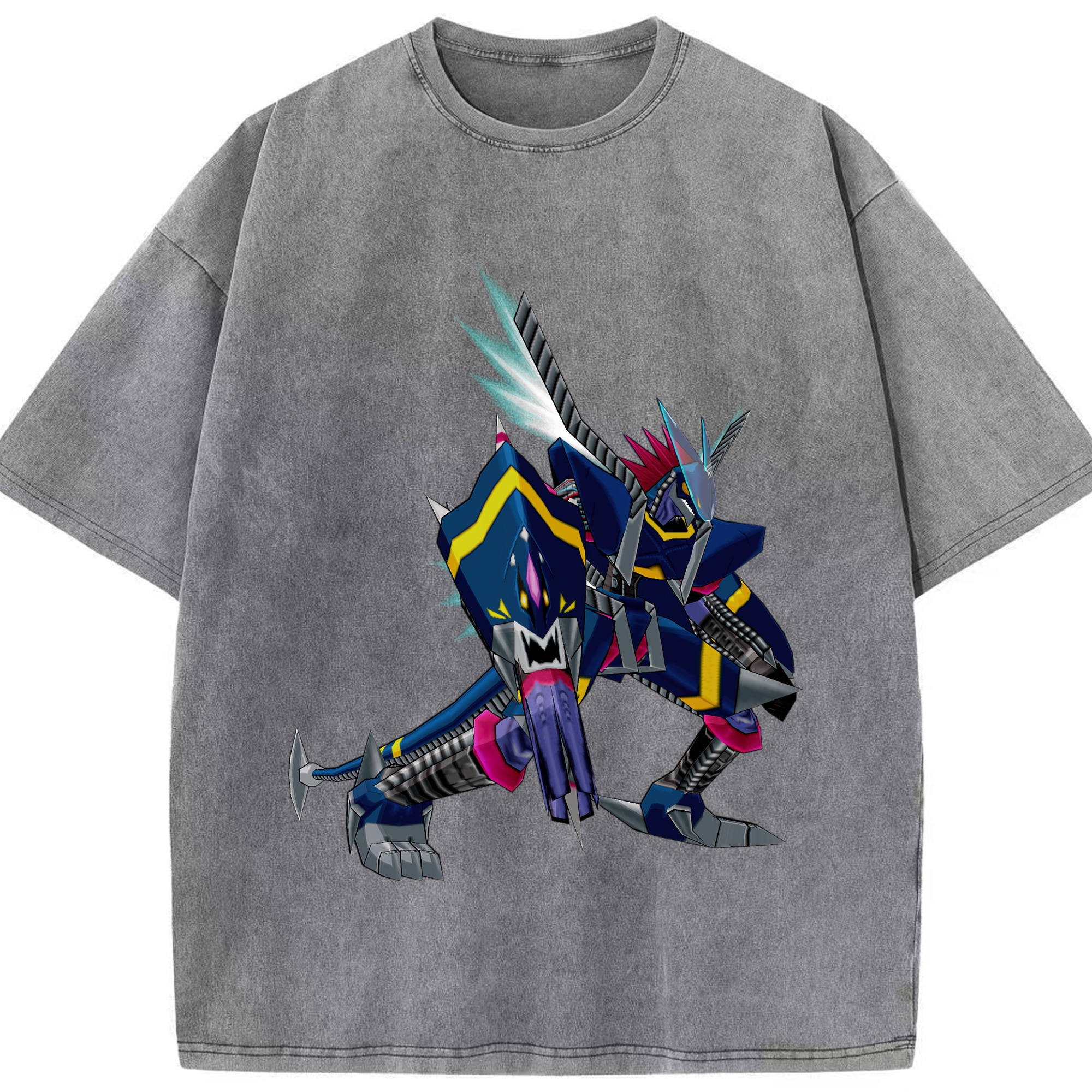 （画像用） Digimon デジタルモンスター/デジモン 綿100% ヴィンテージ風 半袖Tシャツ（フロントプリント）