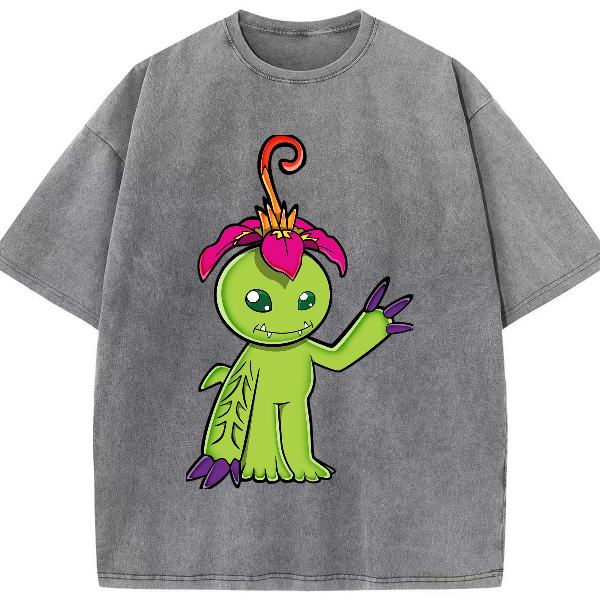 （画像用） Digimon デジタルモンスター/デジモン 綿100% ヴィンテージ風 半袖Tシャツ（フロントプリント）