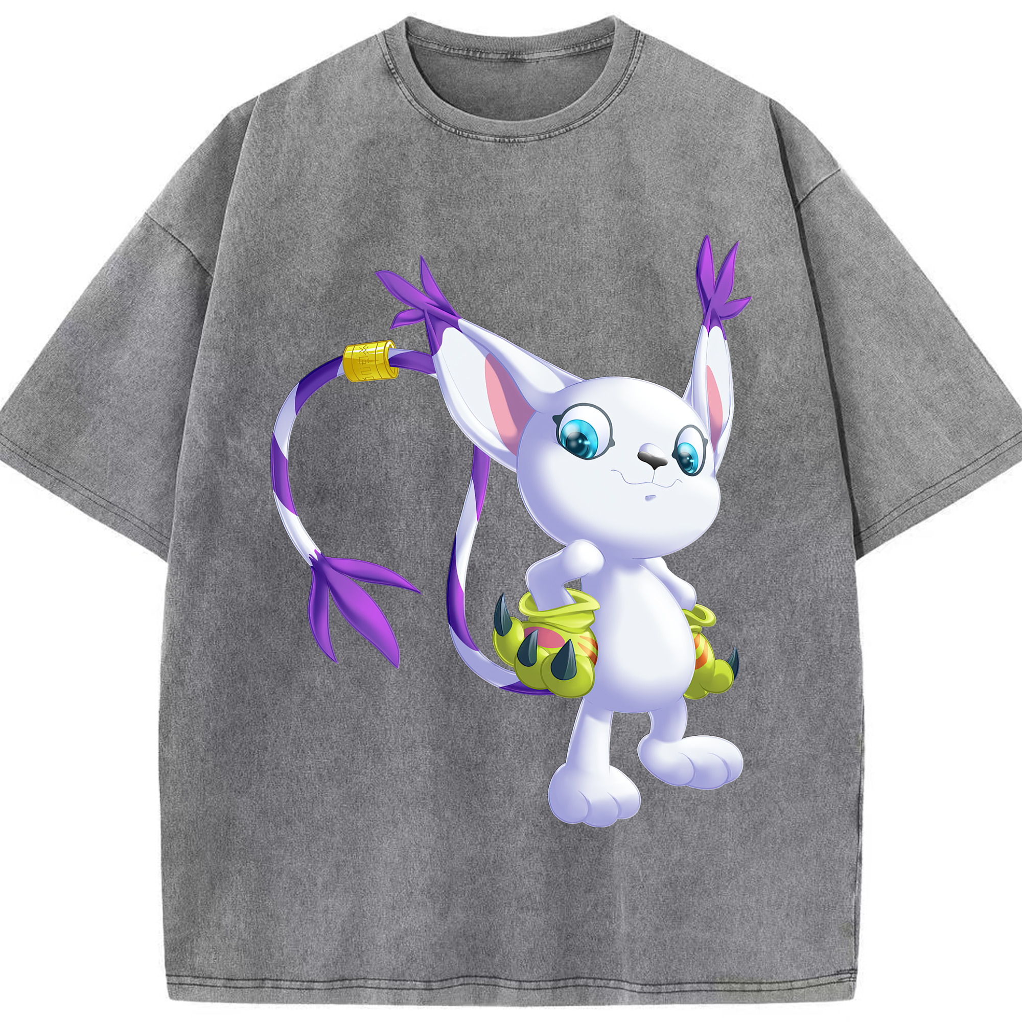 （画像用） Digimon デジタルモンスター/デジモン 綿100% ヴィンテージ風 半袖Tシャツ（フロントプリント）
