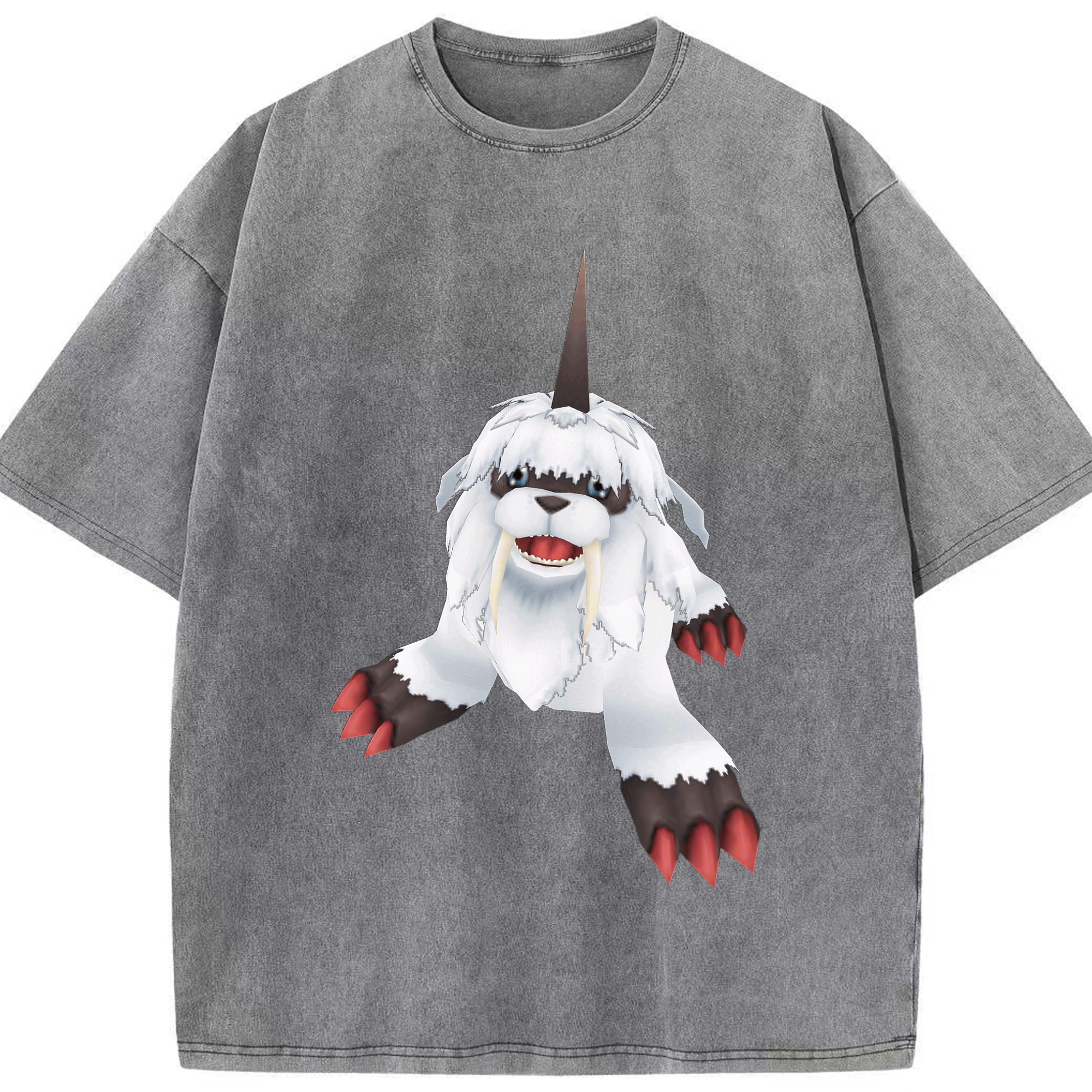 （画像用） Digimon デジタルモンスター/デジモン 綿100% ヴィンテージ風 半袖Tシャツ（フロントプリント）