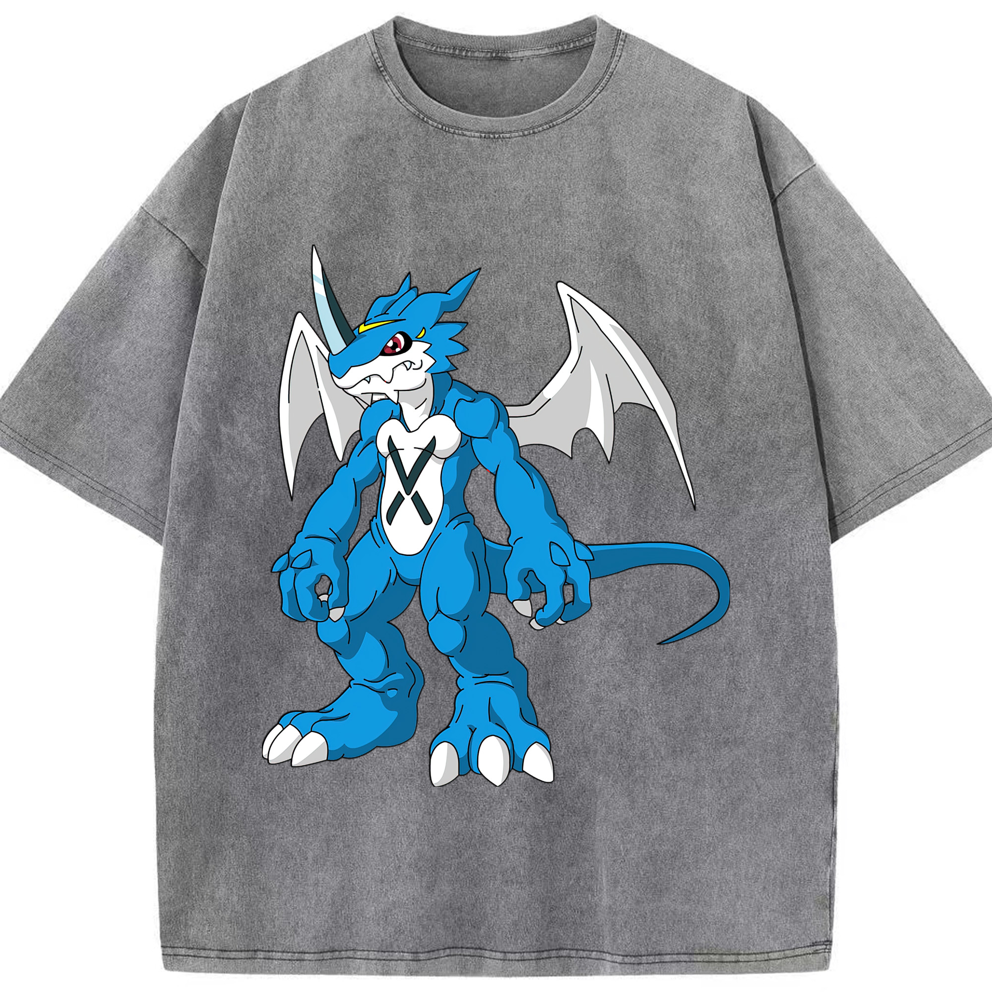 （画像用） Digimon デジタルモンスター/デジモン 綿100% ヴィンテージ風 半袖Tシャツ（フロントプリント）