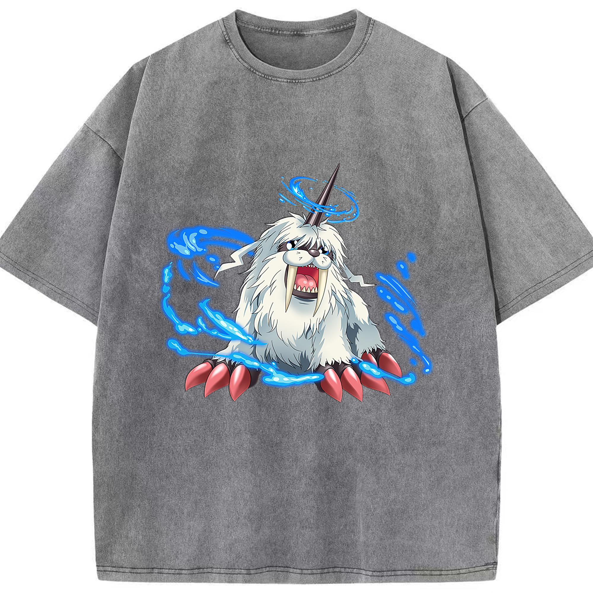 （画像用） Digimon デジタルモンスター/デジモン 綿100% ヴィンテージ風 半袖Tシャツ（フロントプリント）