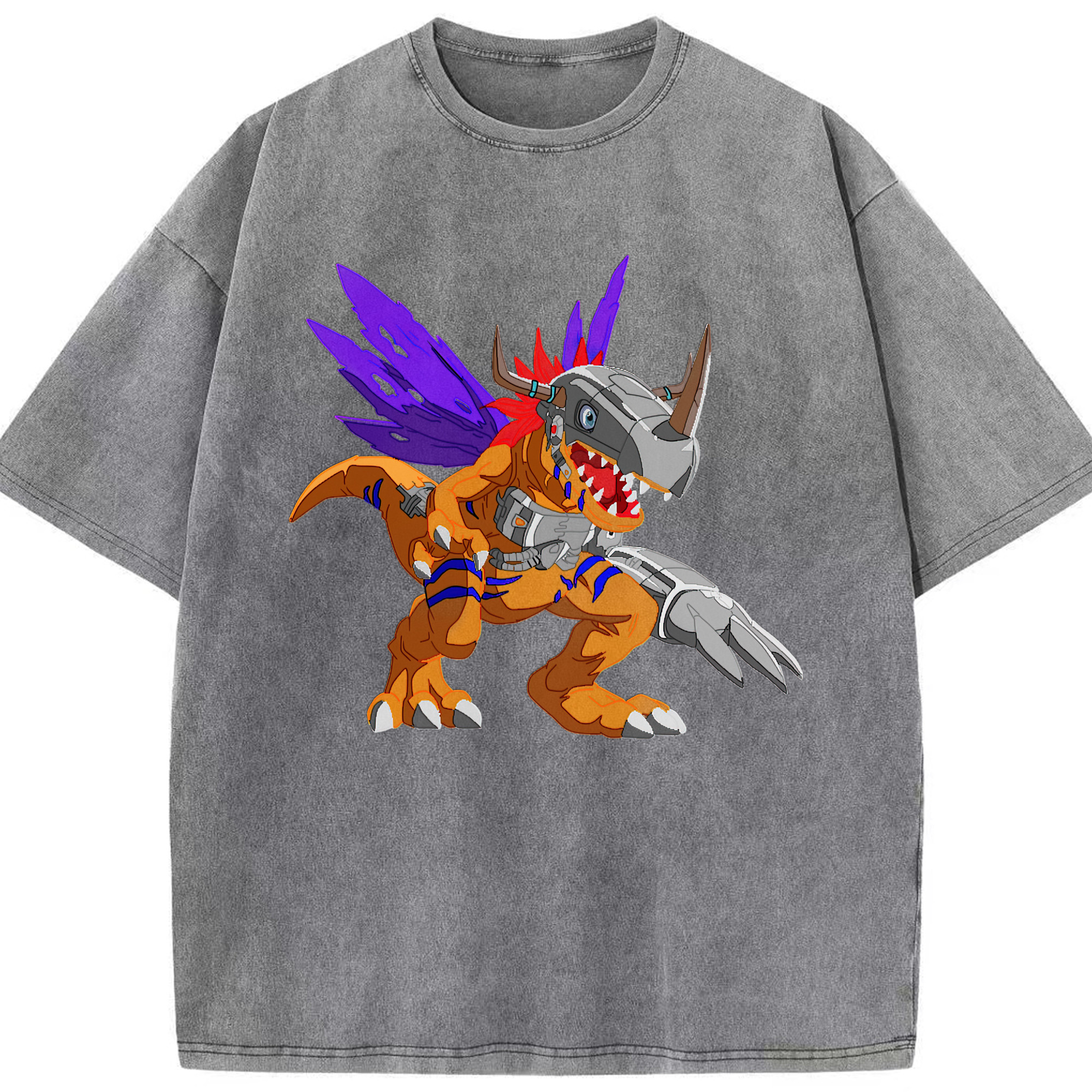 （画像用） Digimon デジタルモンスター/デジモン 綿100% ヴィンテージ風 半袖Tシャツ（フロントプリント）