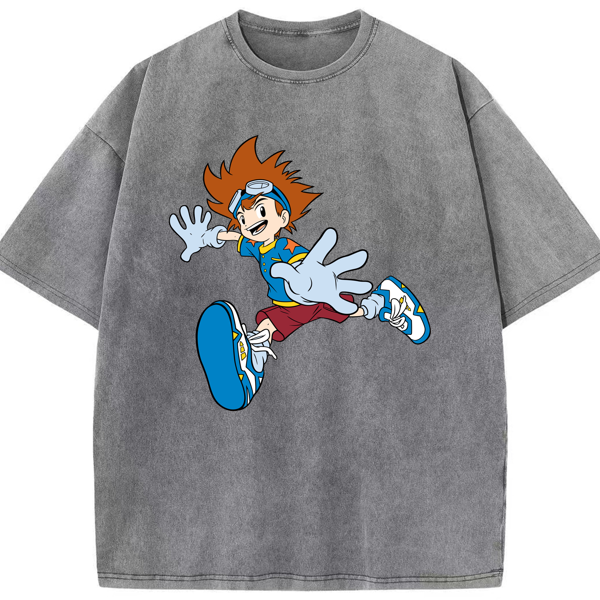 （画像用） Digimon デジタルモンスター/デジモン 綿100% ヴィンテージ風 半袖Tシャツ（フロントプリント）