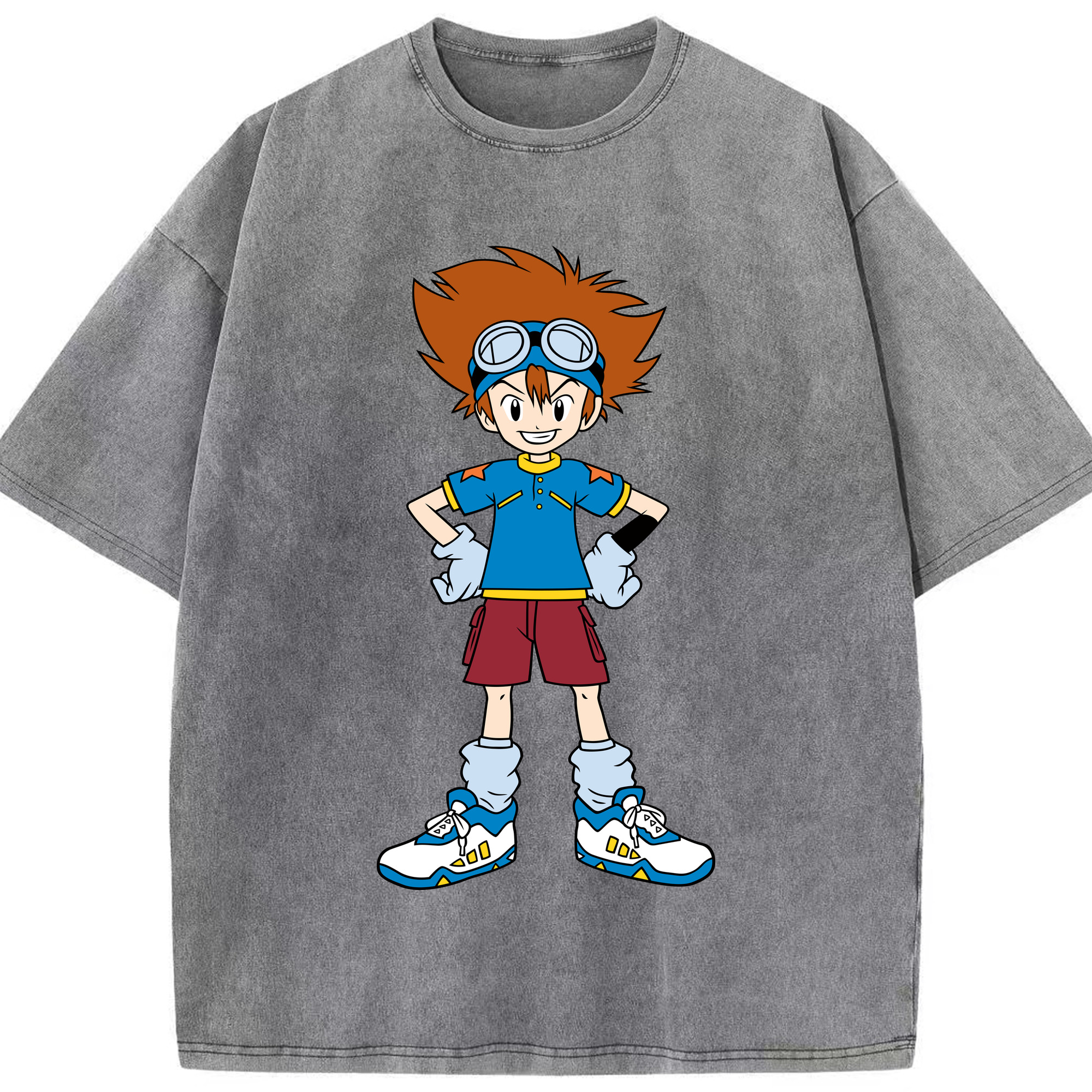 （画像用） Digimon デジタルモンスター/デジモン 綿100% ヴィンテージ風 半袖Tシャツ（フロントプリント）
