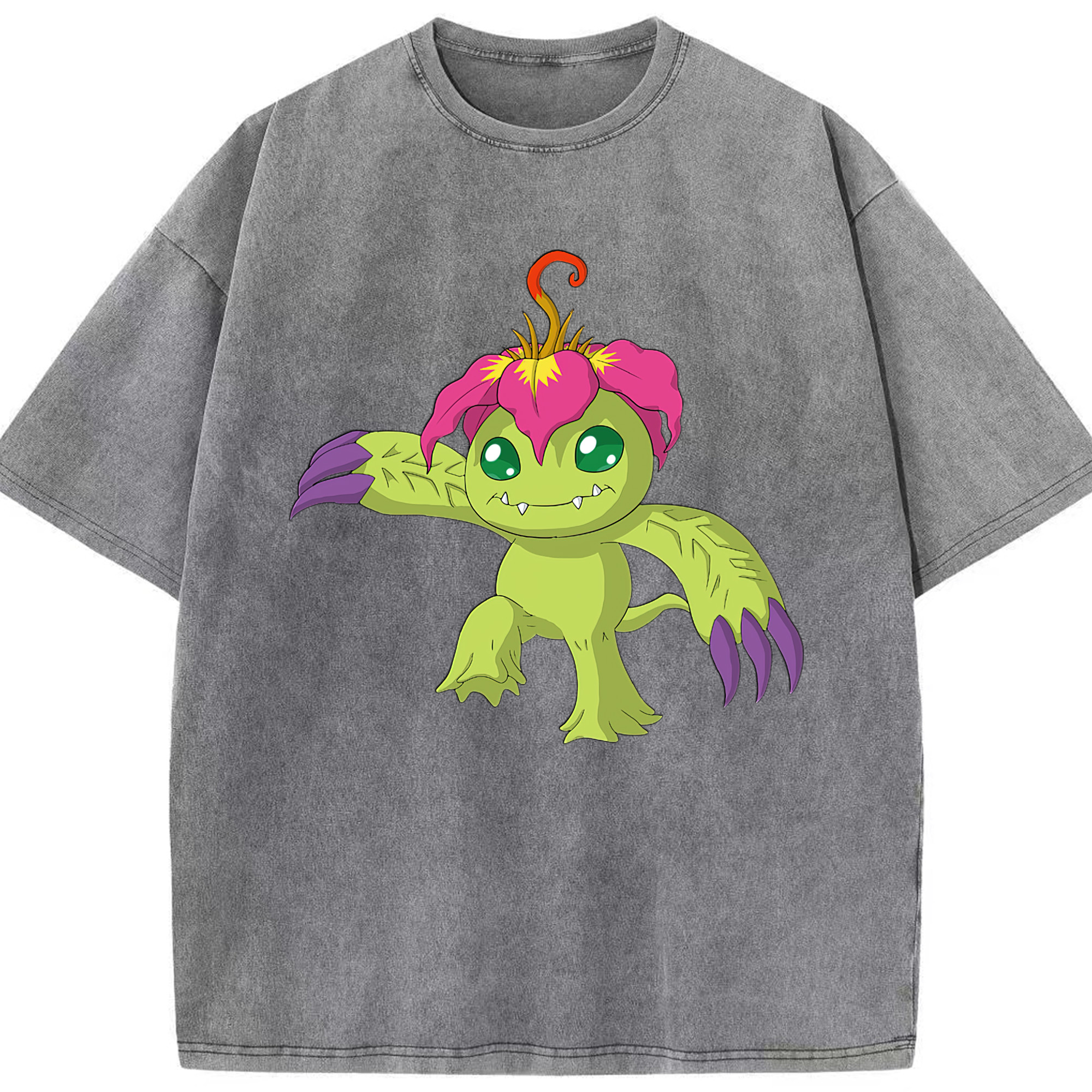 （画像用） Digimon デジタルモンスター/デジモン 綿100% ヴィンテージ風 半袖Tシャツ（フロントプリント）