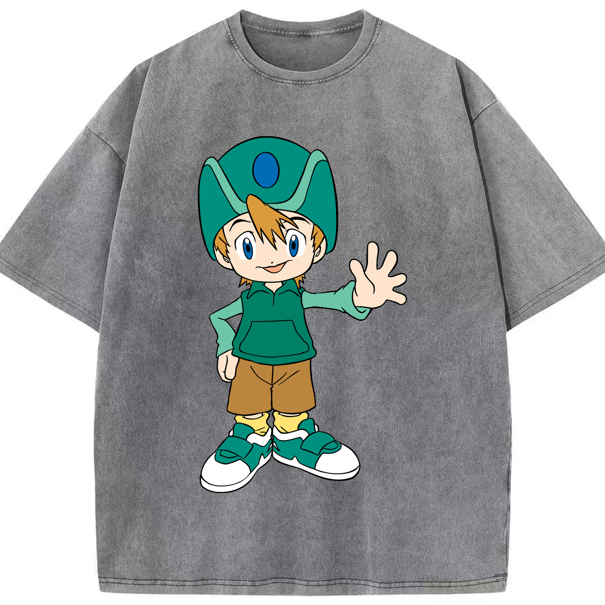 （画像用） Digimon デジタルモンスター/デジモン 綿100% ヴィンテージ風 半袖Tシャツ（フロントプリント）