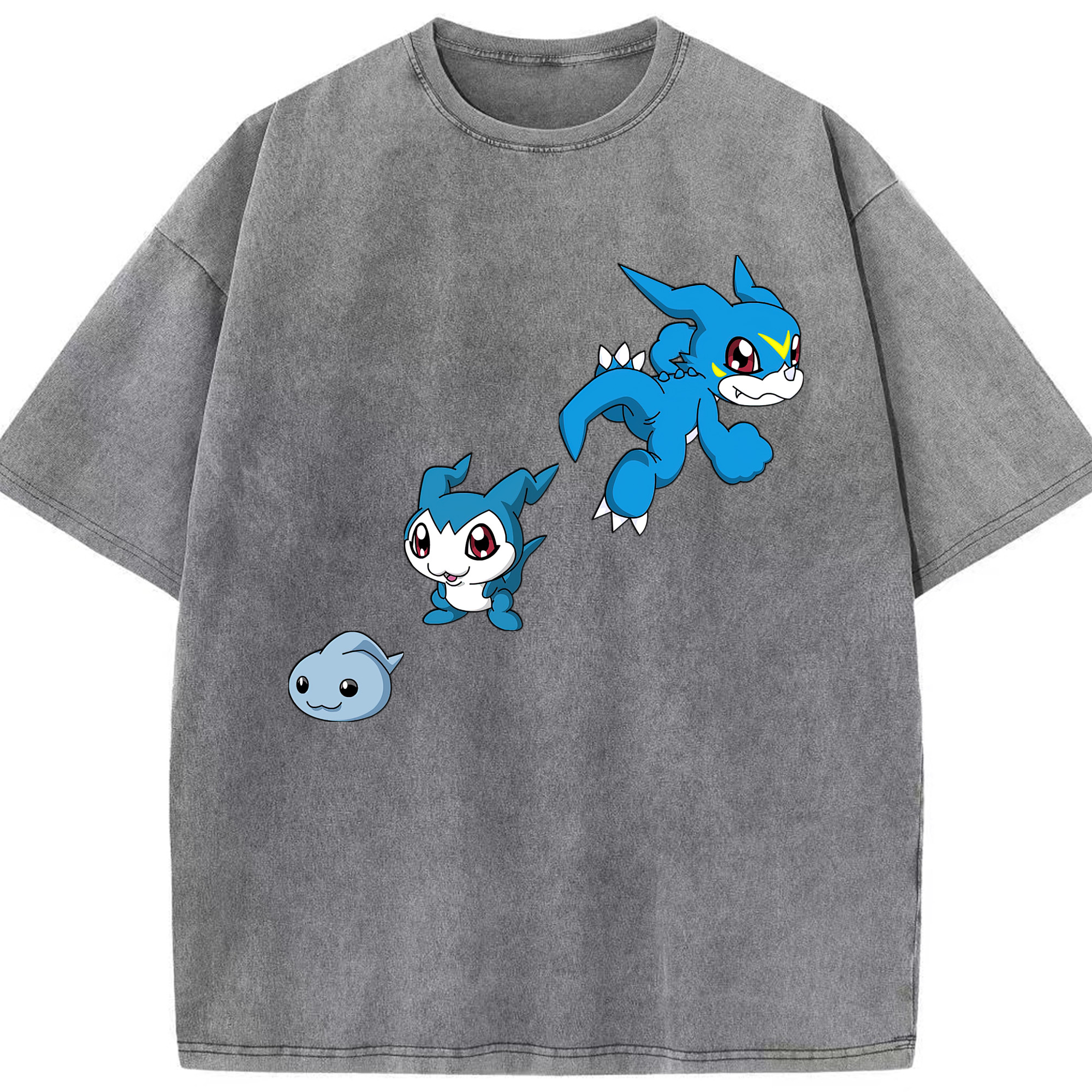 （画像用） Digimon デジタルモンスター/デジモン 綿100% ヴィンテージ風 半袖Tシャツ（フロントプリント）
