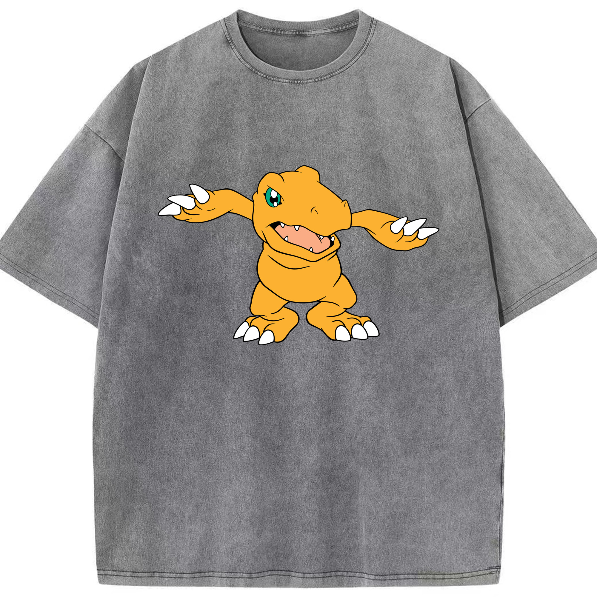 （画像用） Digimon デジタルモンスター/デジモン 綿100% ヴィンテージ風 半袖Tシャツ（フロントプリント）