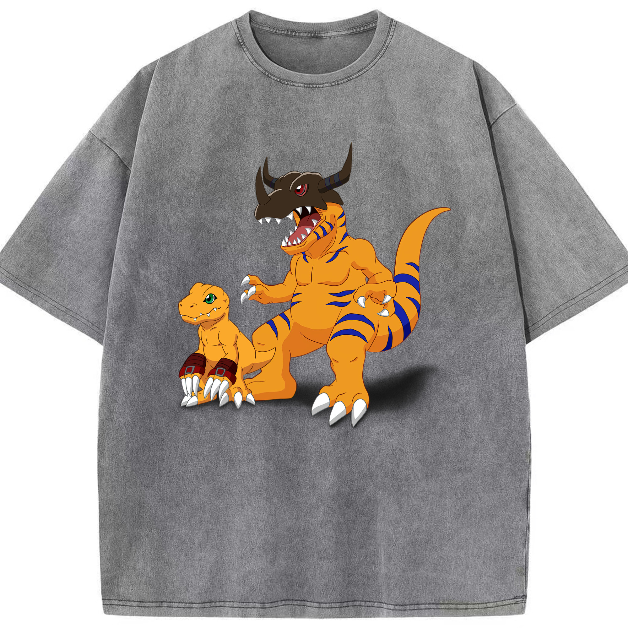 （画像用） Digimon デジタルモンスター/デジモン 綿100% ヴィンテージ風 半袖Tシャツ（フロントプリント）
