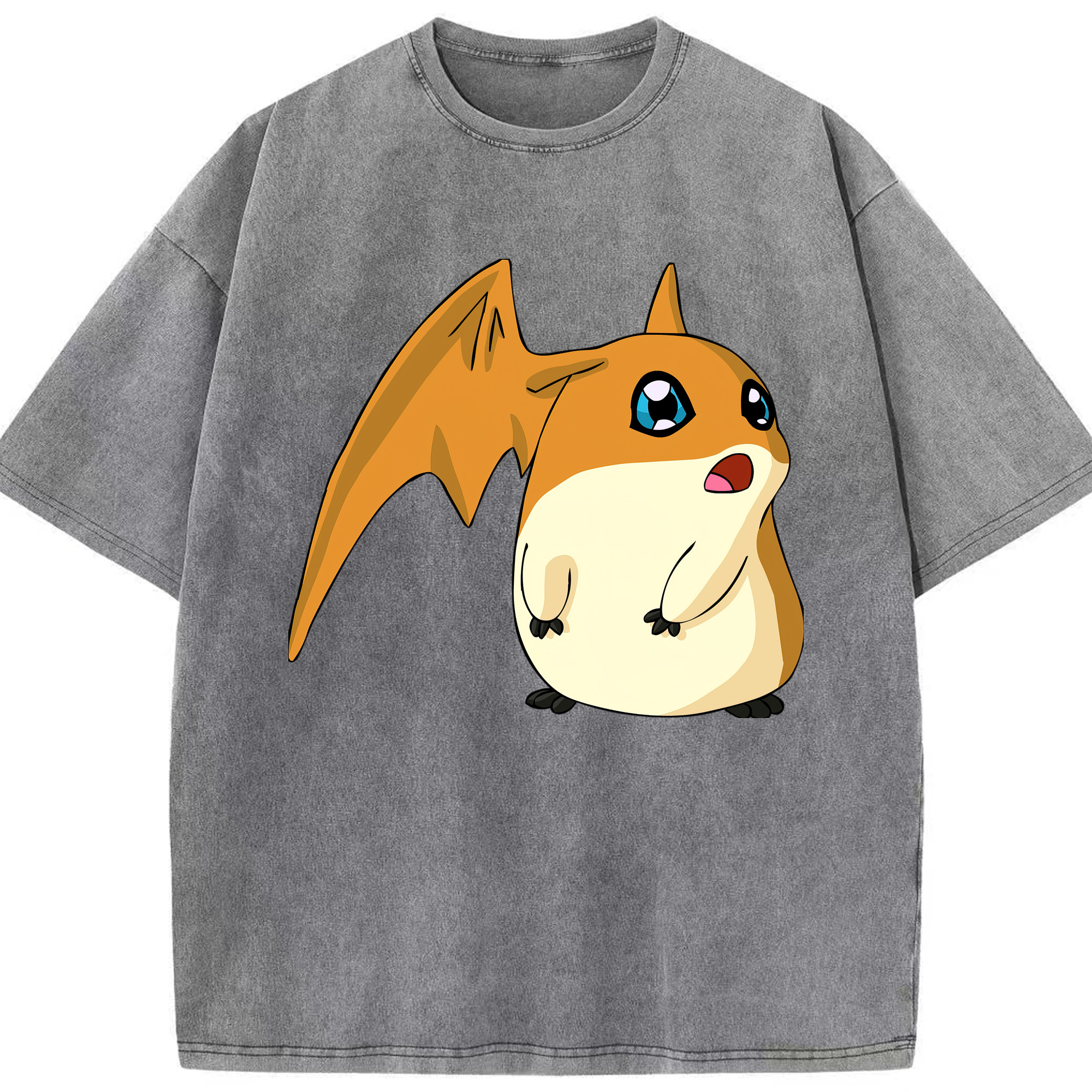 （画像用） Digimon デジタルモンスター/デジモン 綿100% ヴィンテージ風 半袖Tシャツ（フロントプリント）