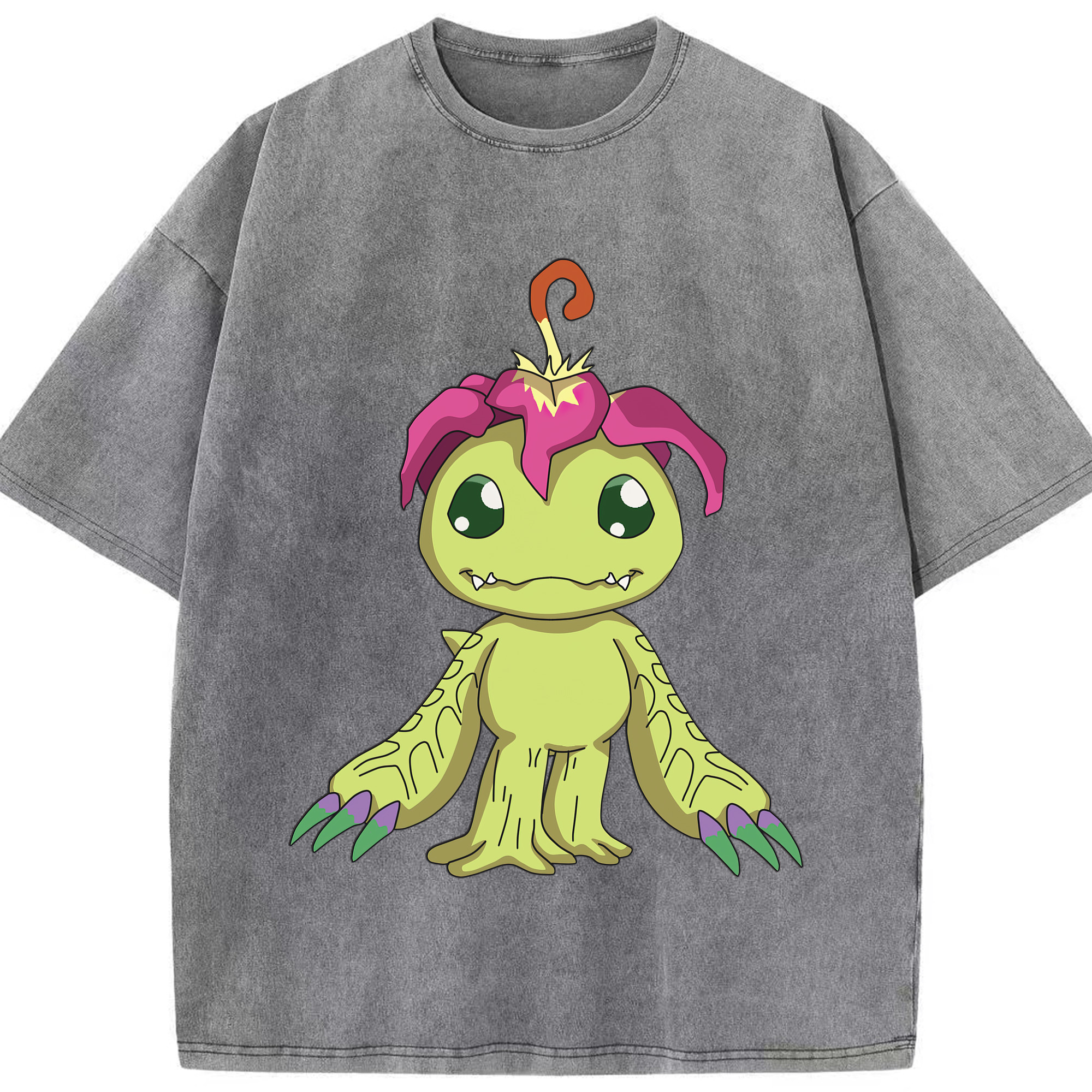 （画像用） Digimon デジタルモンスター/デジモン 綿100% ヴィンテージ風 半袖Tシャツ（フロントプリント）
