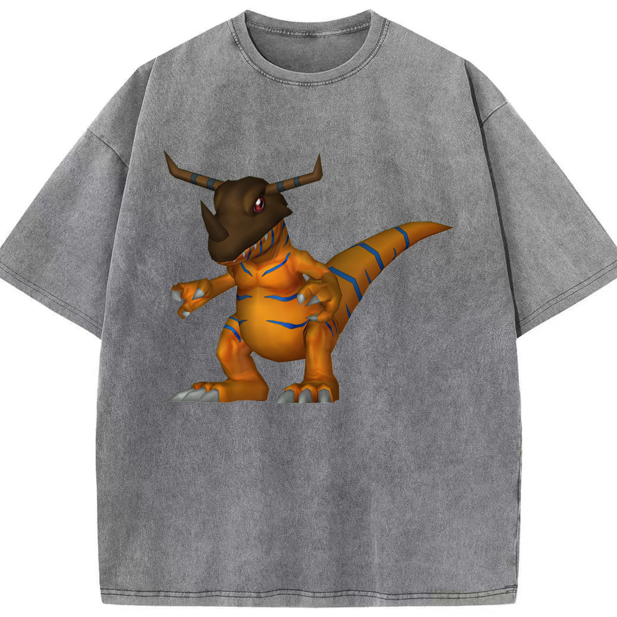 （画像用） Digimon デジタルモンスター/デジモン 綿100% ヴィンテージ風 半袖Tシャツ（フロントプリント）
