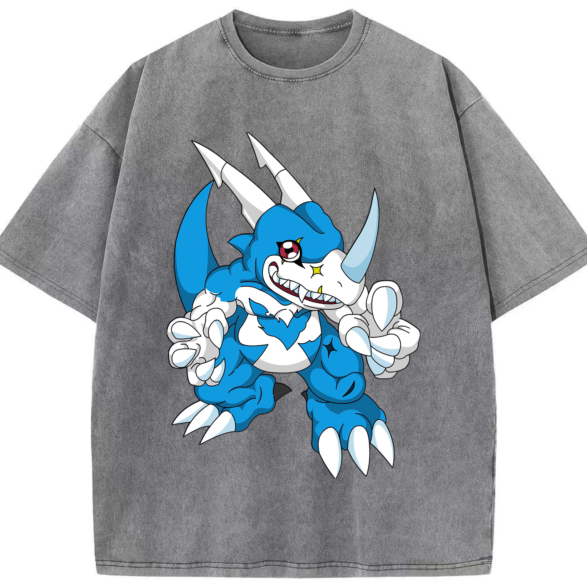 （画像用） Digimon デジタルモンスター/デジモン 綿100% ヴィンテージ風 半袖Tシャツ（フロントプリント）