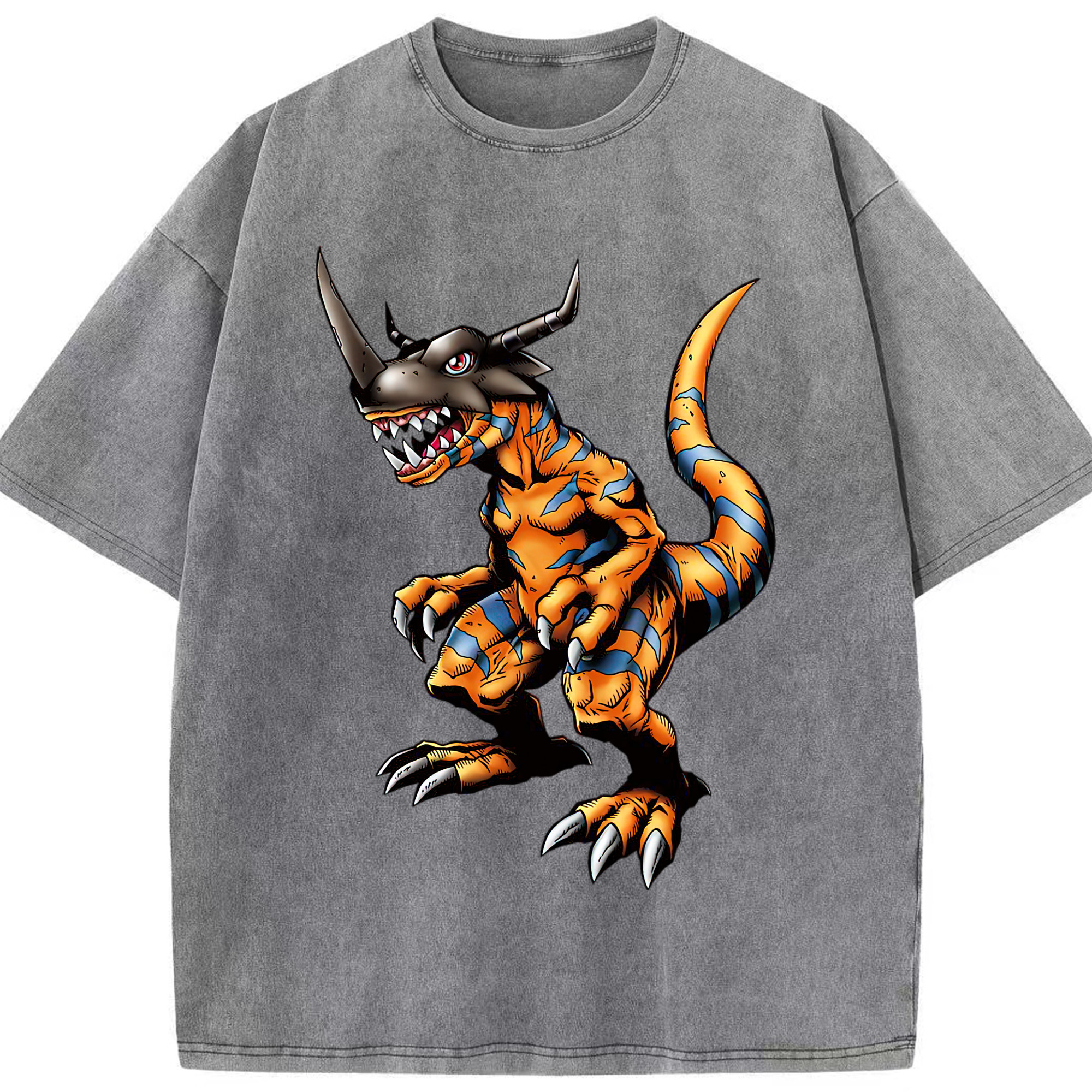 （画像用） Digimon デジタルモンスター/デジモン 綿100% ヴィンテージ風 半袖Tシャツ（フロントプリント）
