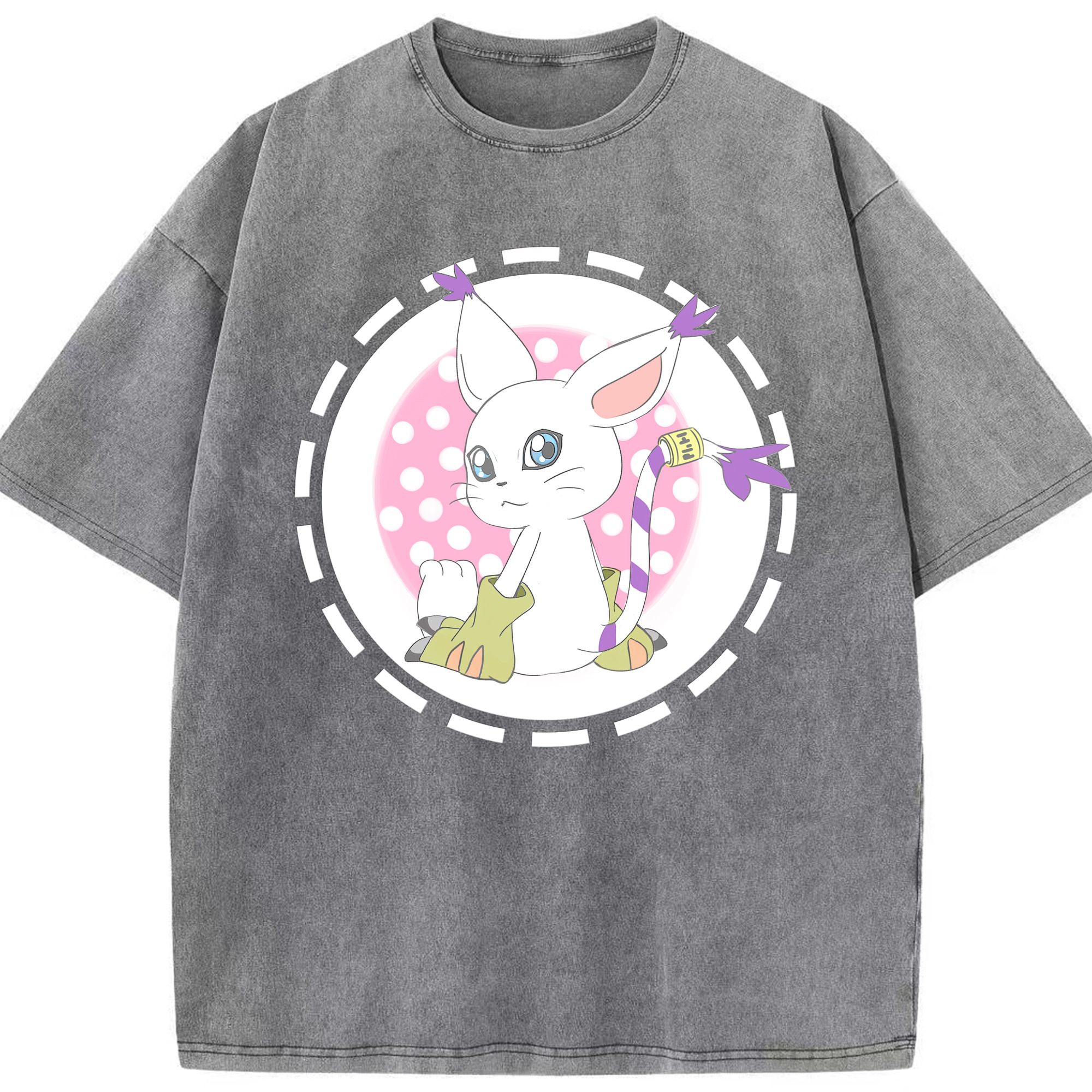 （画像用） Digimon デジタルモンスター/デジモン 綿100% ヴィンテージ風 半袖Tシャツ（フロントプリント）