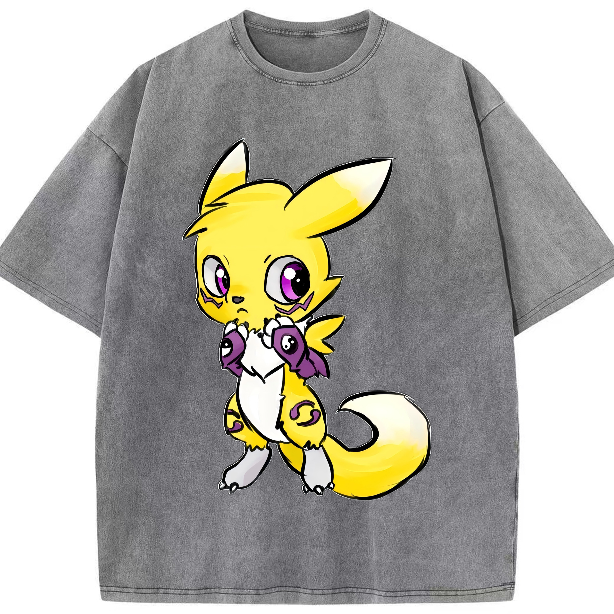 （画像用） Digimon デジタルモンスター/デジモン 綿100% ヴィンテージ風 半袖Tシャツ（フロントプリント）