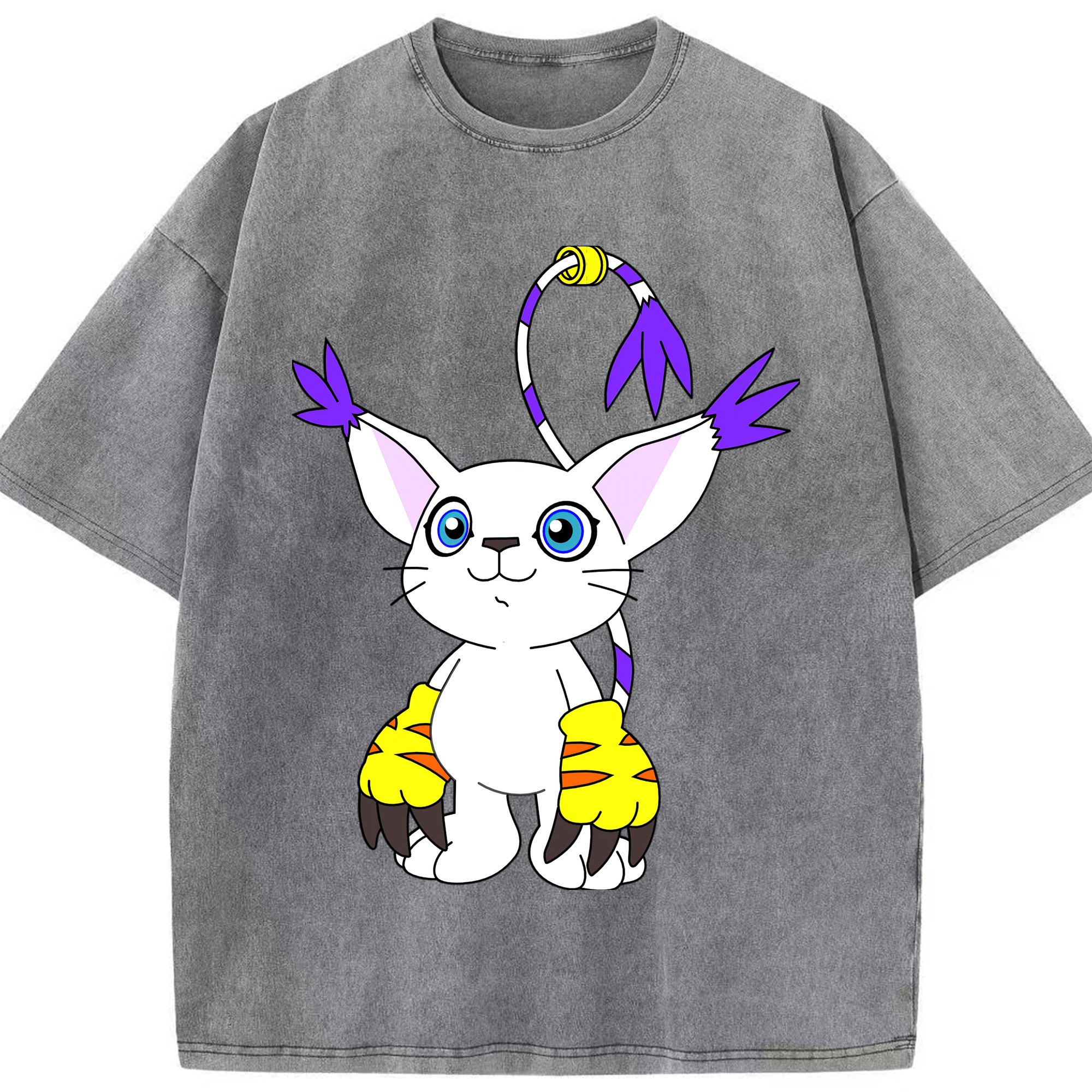 （画像用） Digimon デジタルモンスター/デジモン 綿100% ヴィンテージ風 半袖Tシャツ（フロントプリント）