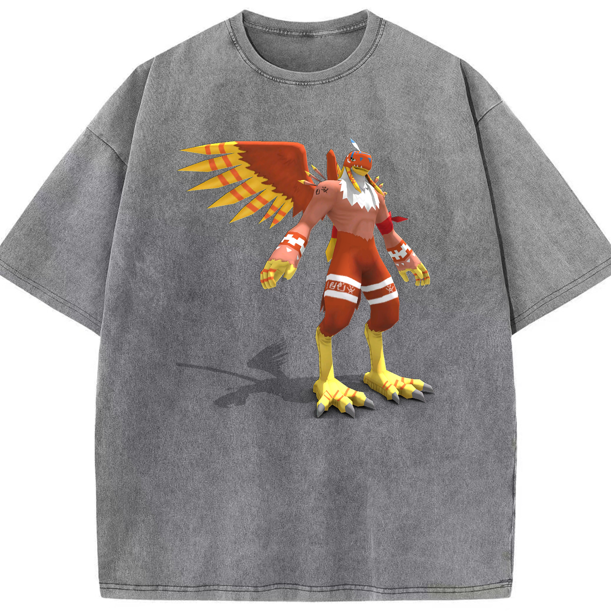 （画像用） Digimon デジタルモンスター/デジモン 綿100% ヴィンテージ風 半袖Tシャツ（フロントプリント）