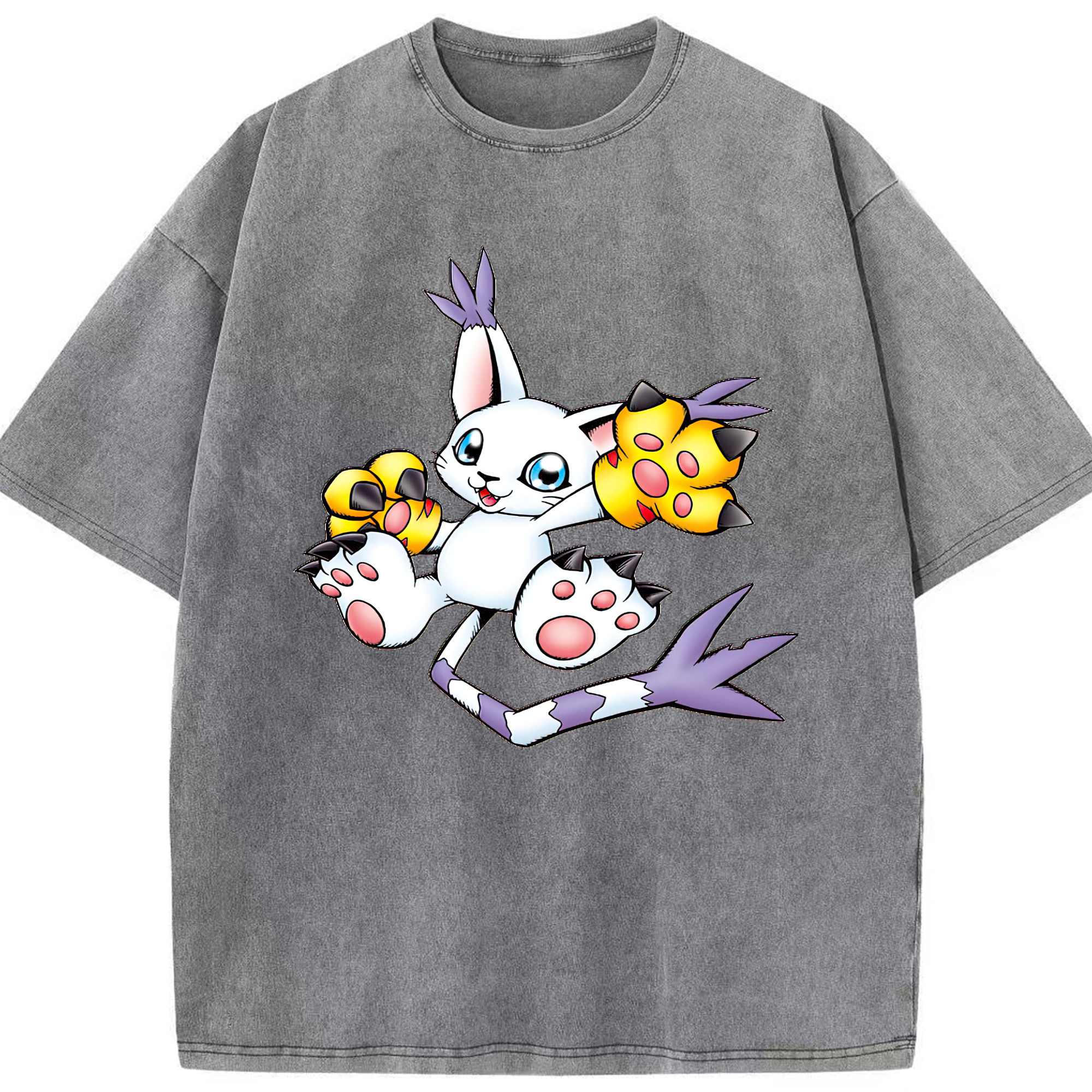 （画像用） Digimon デジタルモンスター/デジモン 綿100% ヴィンテージ風 半袖Tシャツ（フロントプリント）