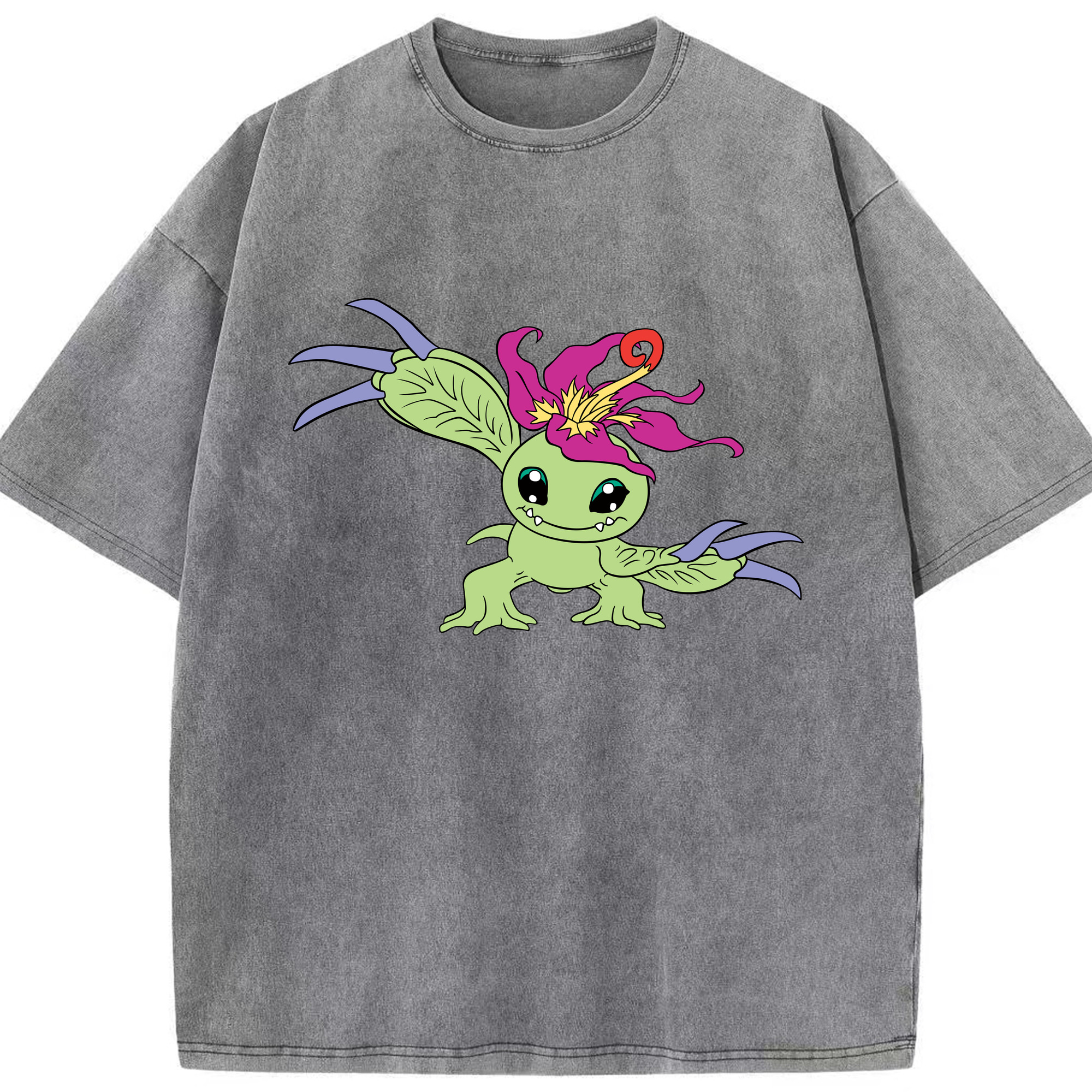 （画像用） Digimon デジタルモンスター/デジモン 綿100% ヴィンテージ風 半袖Tシャツ（フロントプリント）