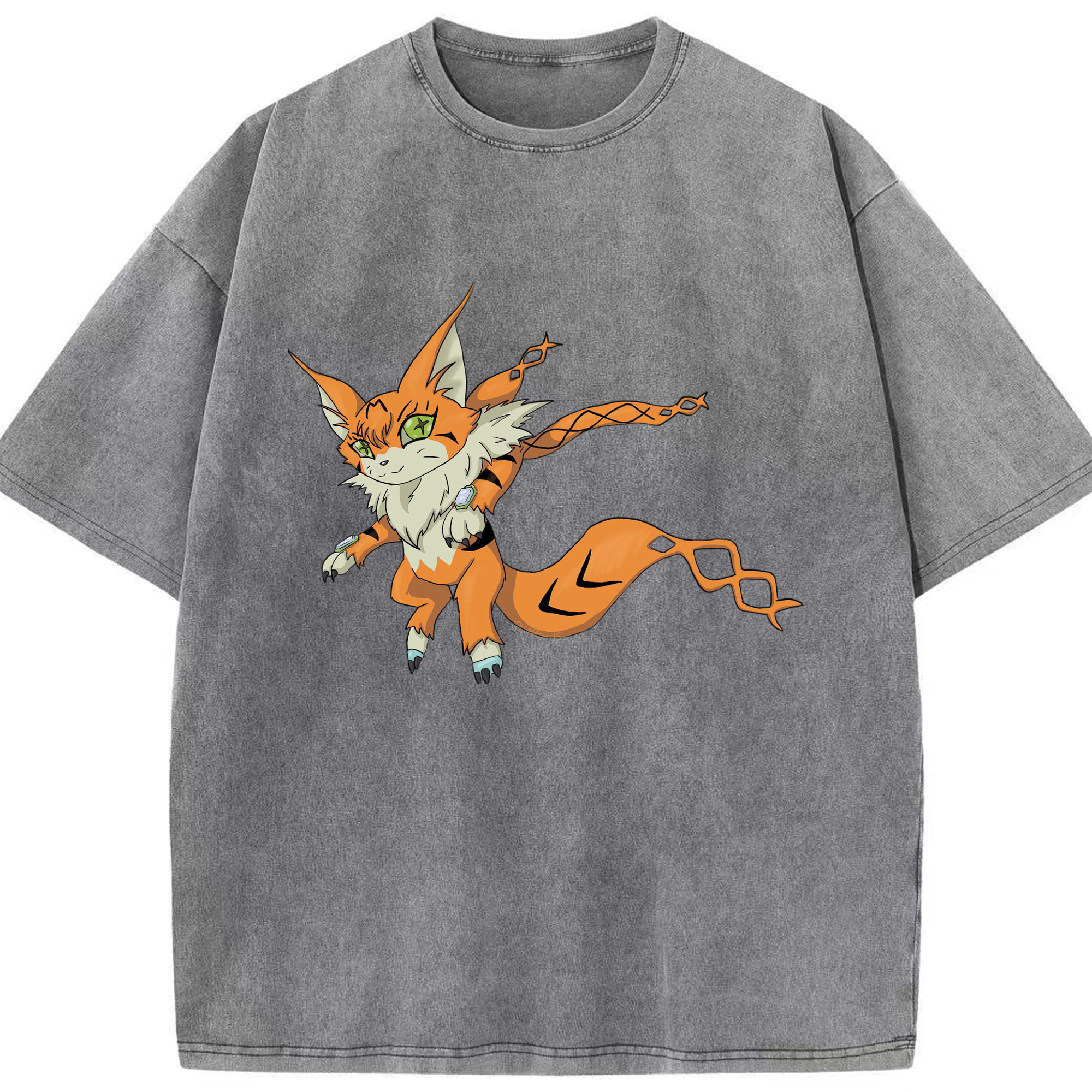 （画像用） Digimon デジタルモンスター/デジモン 綿100% ヴィンテージ風 半袖Tシャツ（フロントプリント）