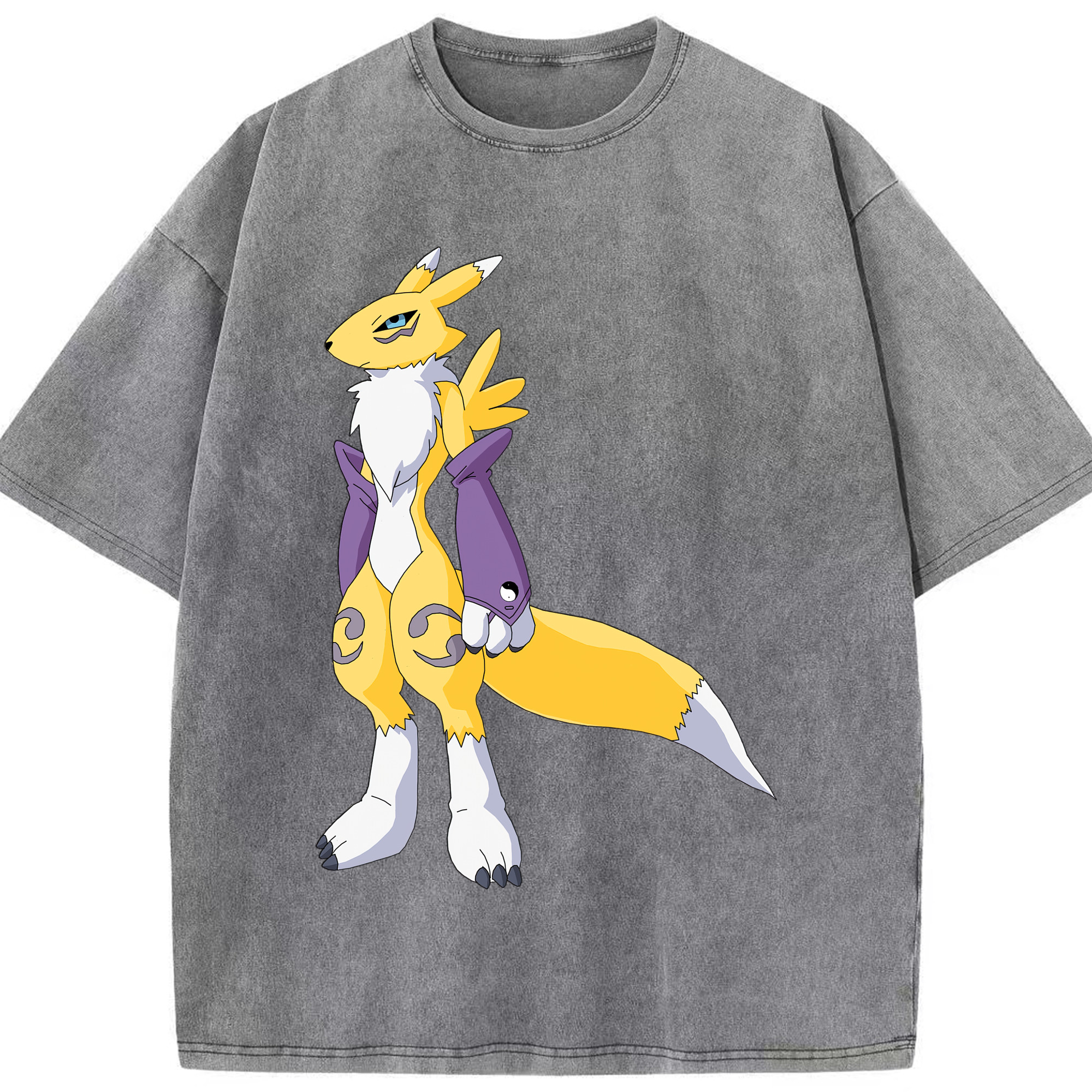 （画像用） Digimon デジタルモンスター/デジモン 綿100% ヴィンテージ風 半袖Tシャツ（フロントプリント）