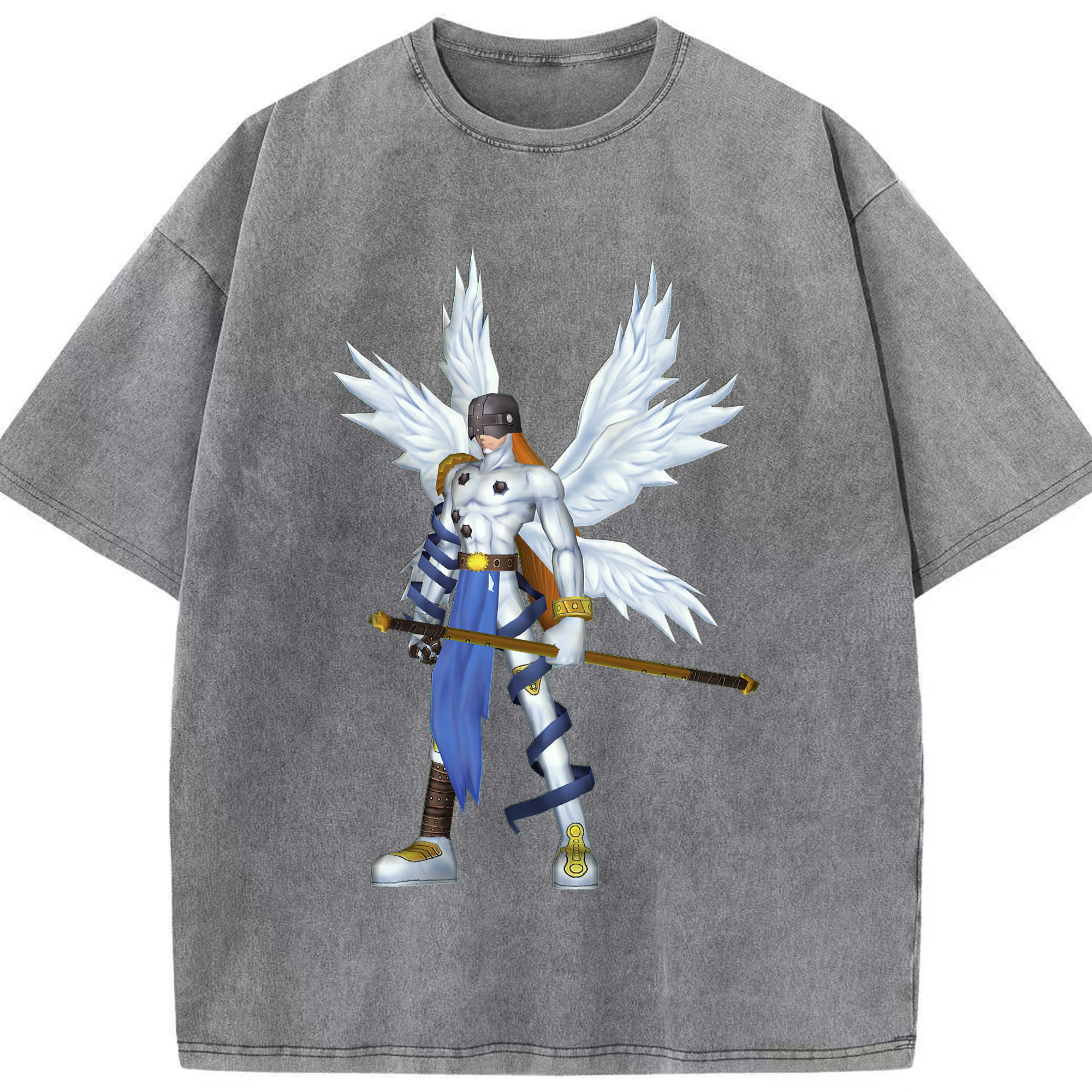（画像用） Digimon デジタルモンスター/デジモン 綿100% ヴィンテージ風 半袖Tシャツ（フロントプリント）
