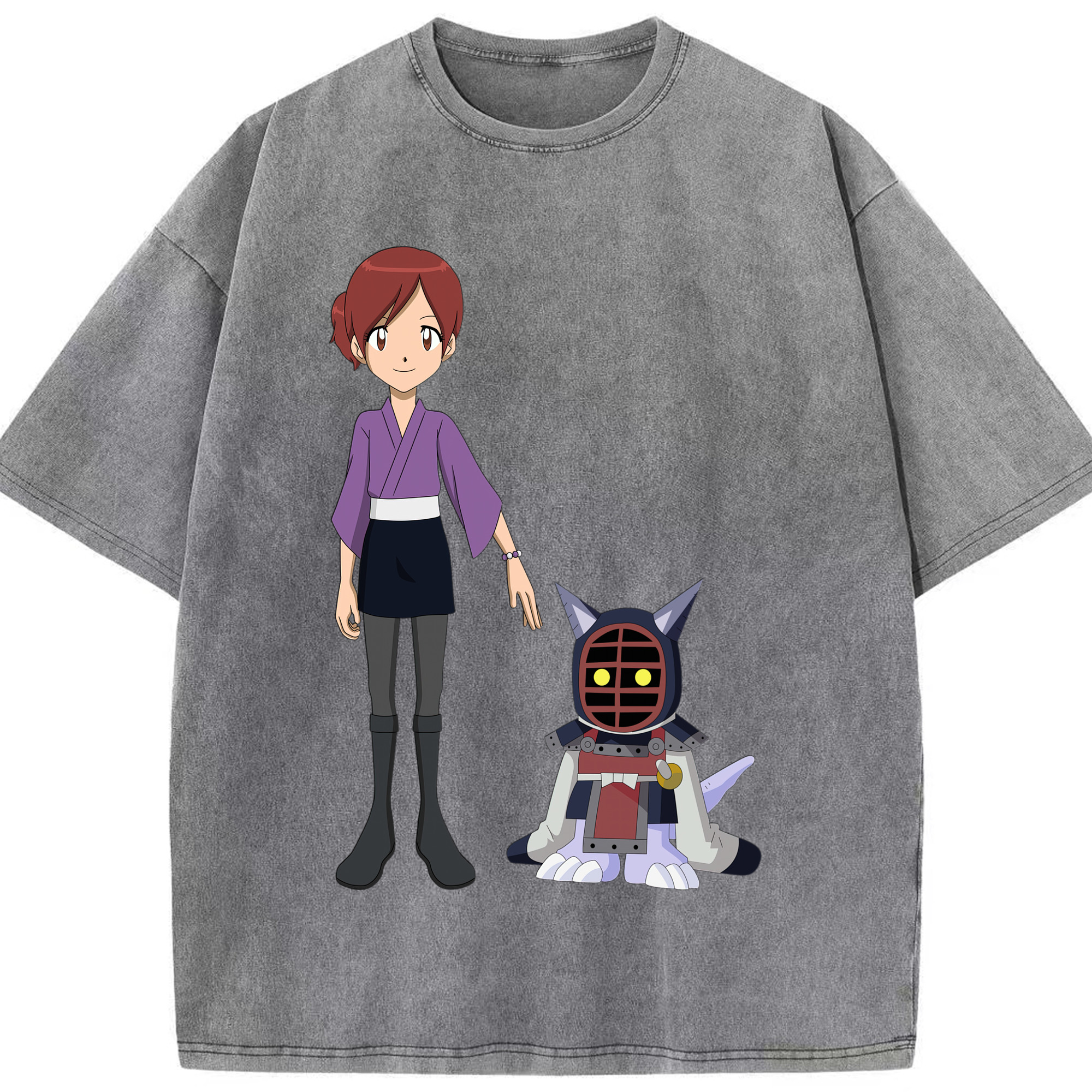 （画像用） Digimon デジタルモンスター/デジモン 綿100% ヴィンテージ風 半袖Tシャツ（フロントプリント）