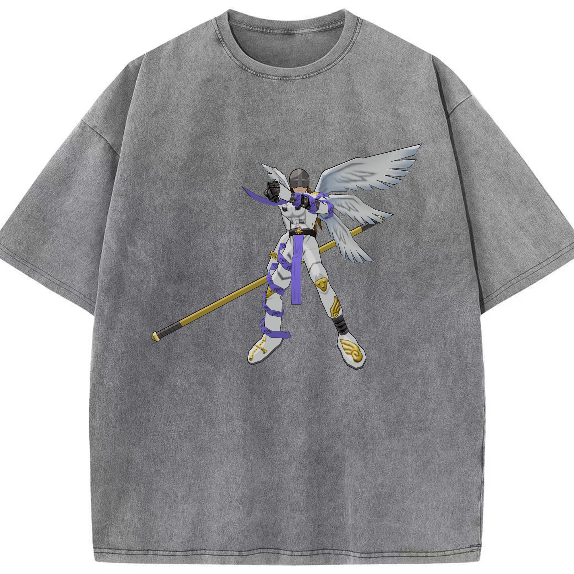 （画像用） Digimon デジタルモンスター/デジモン 綿100% ヴィンテージ風 半袖Tシャツ（フロントプリント）