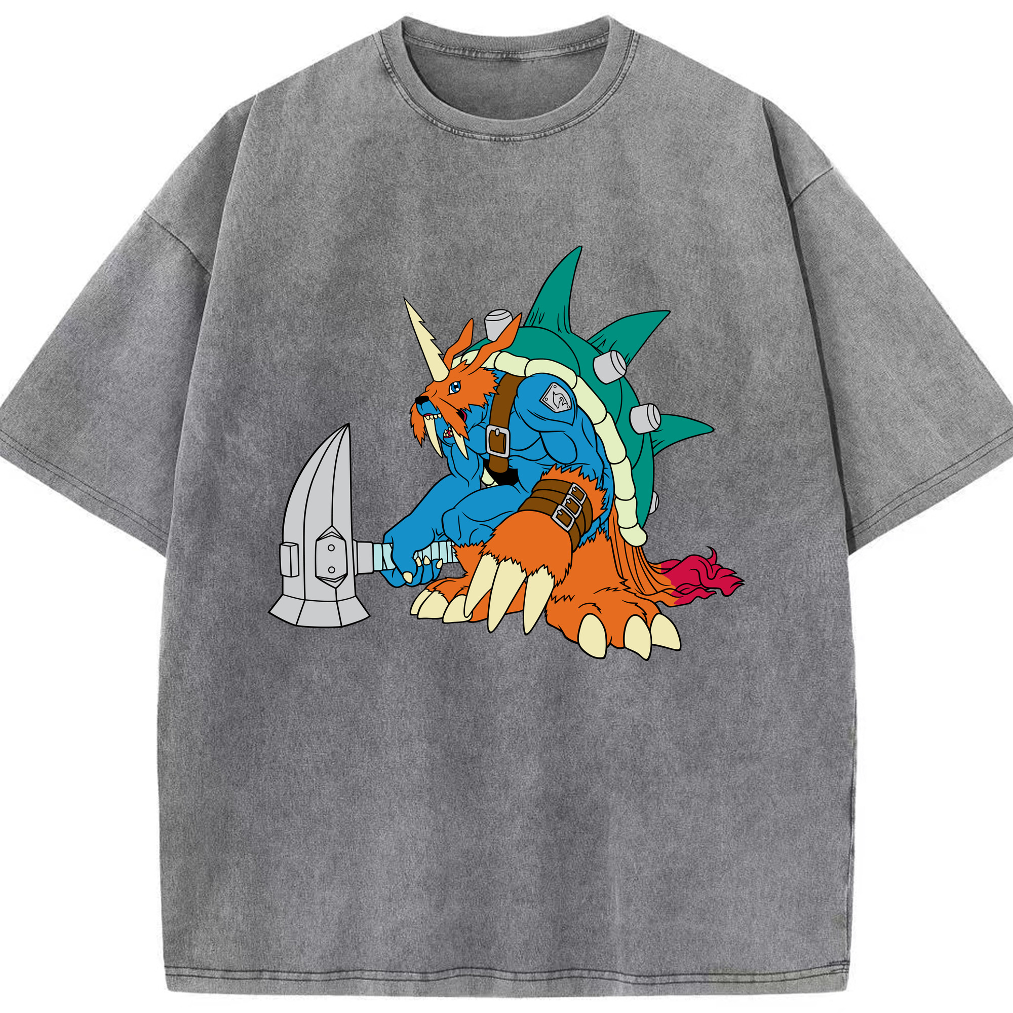 （画像用） Digimon デジタルモンスター/デジモン 綿100% ヴィンテージ風 半袖Tシャツ（フロントプリント）