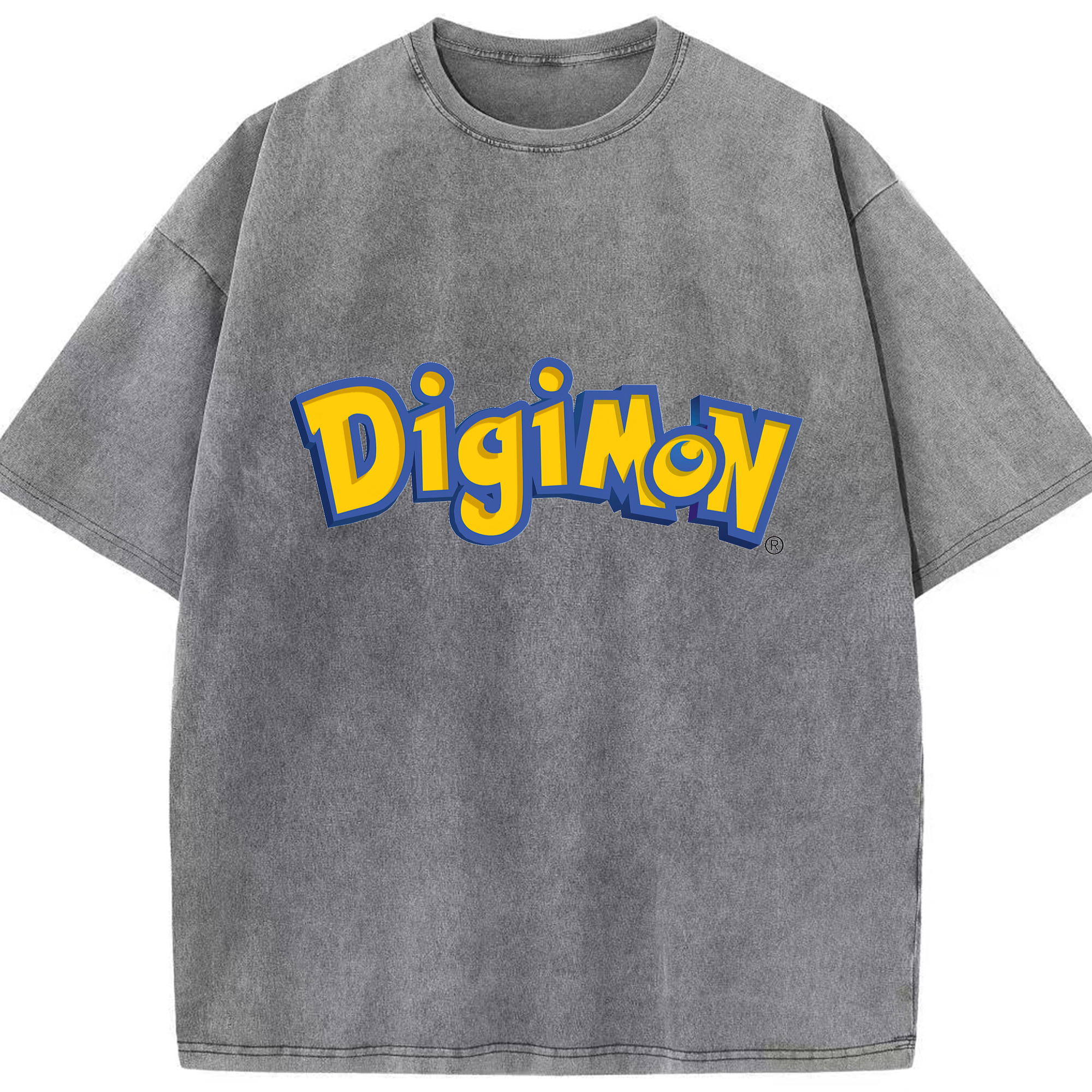 （画像用） Digimon デジタルモンスター/デジモン 綿100% ヴィンテージ風 半袖Tシャツ（フロントプリント）