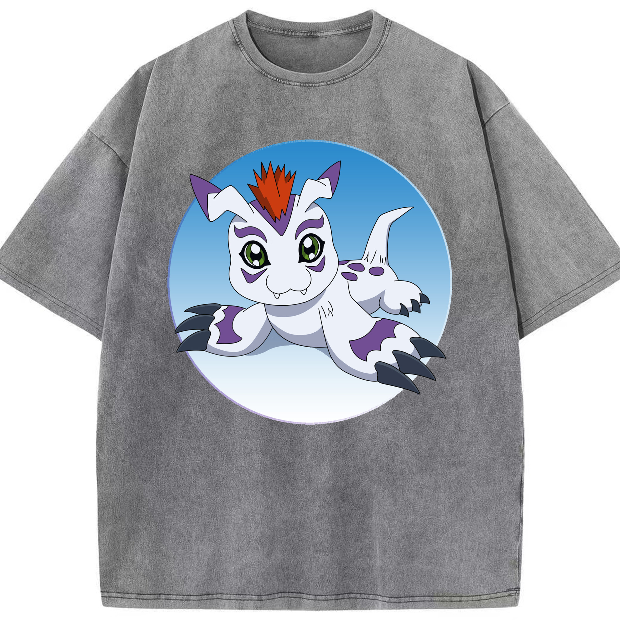 （画像用） Digimon デジタルモンスター/デジモン 綿100% ヴィンテージ風 半袖Tシャツ（フロントプリント）