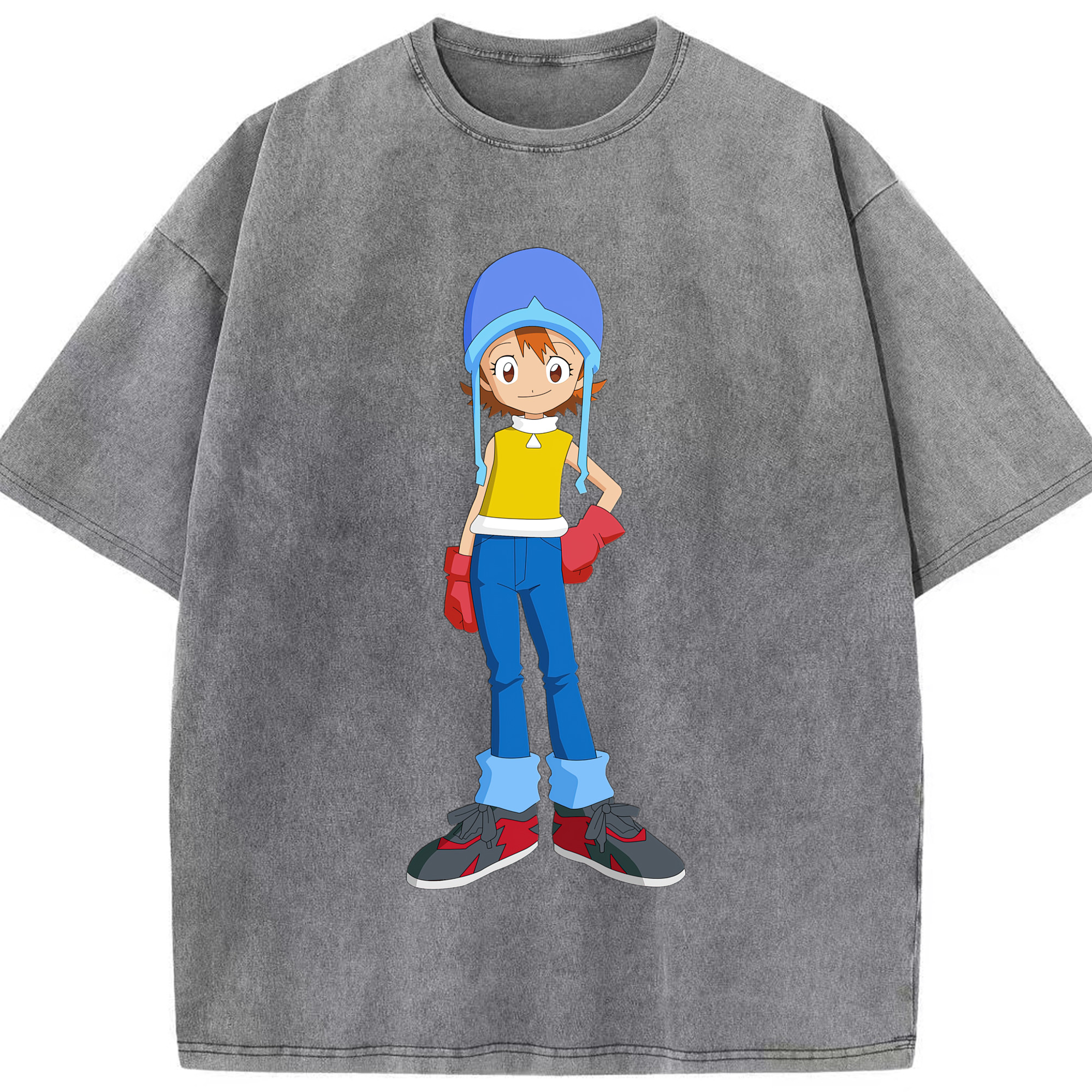 （画像用） Digimon デジタルモンスター/デジモン 綿100% ヴィンテージ風 半袖Tシャツ（フロントプリント）