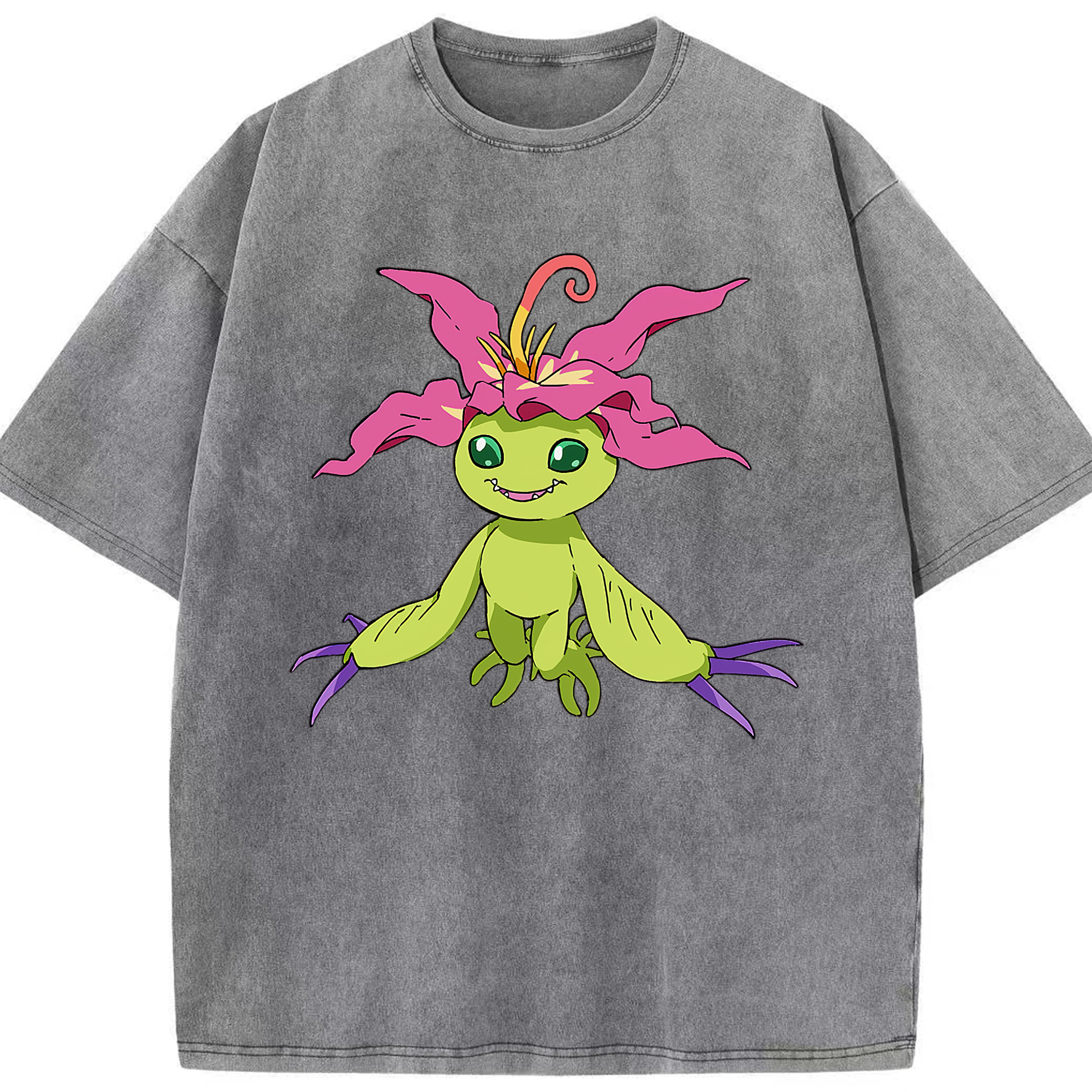 （画像用） Digimon デジタルモンスター/デジモン 綿100% ヴィンテージ風 半袖Tシャツ（フロントプリント）