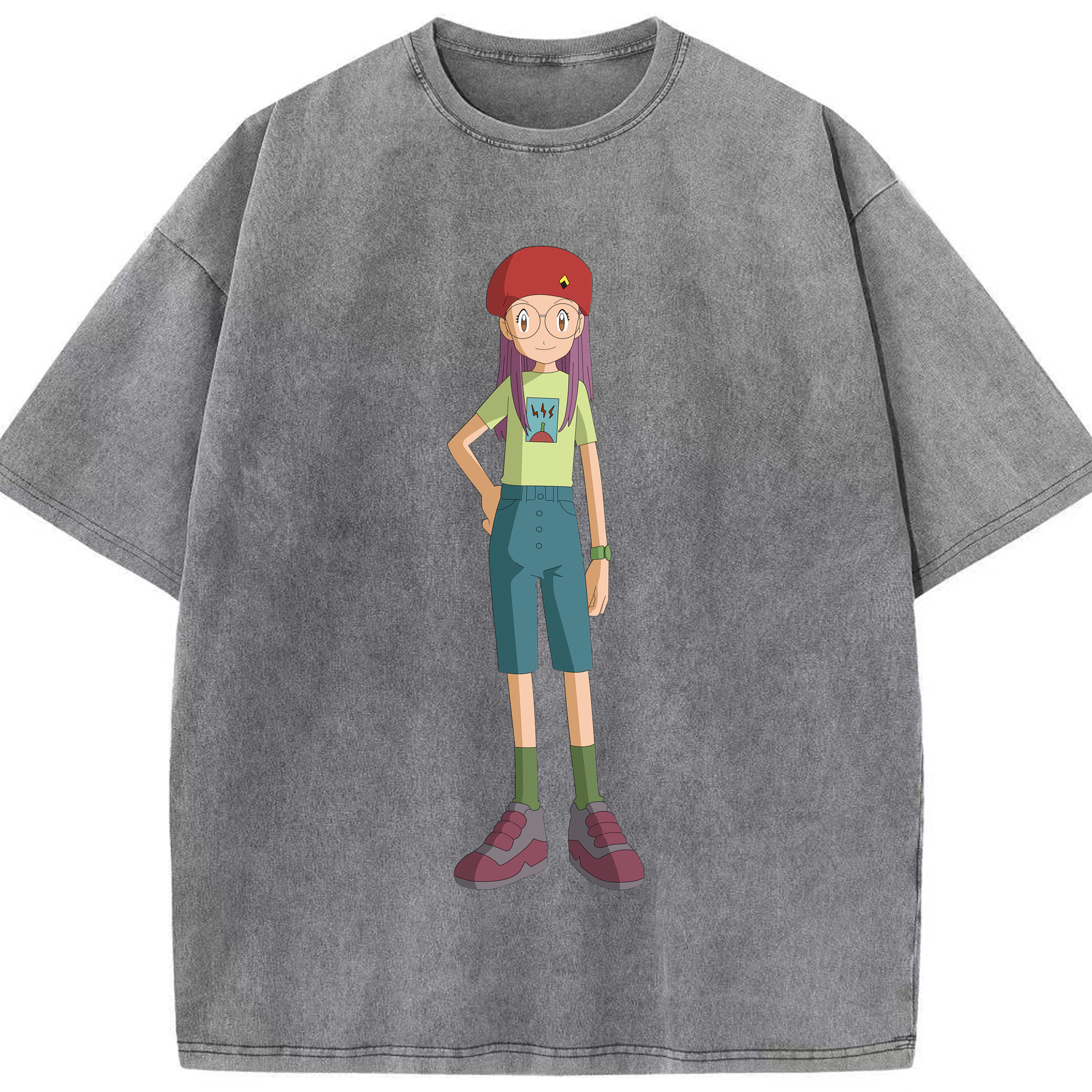 （画像用） Digimon デジタルモンスター/デジモン 綿100% ヴィンテージ風 半袖Tシャツ（フロントプリント）